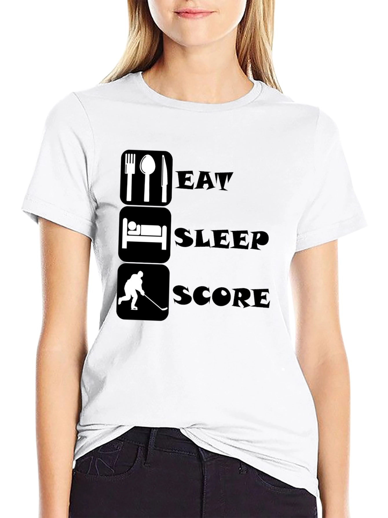 Eat Sleep Score Hockey T-Shirt