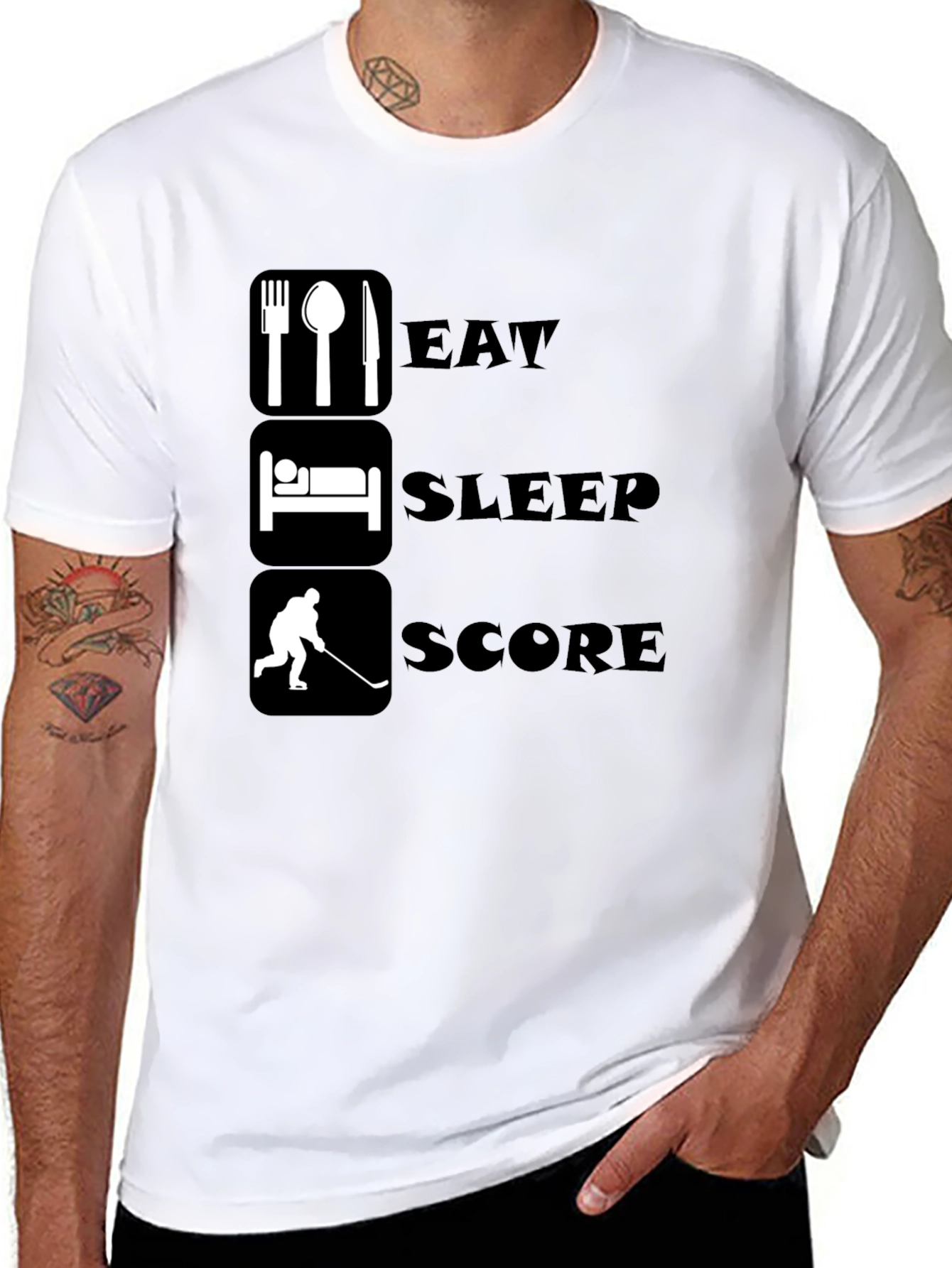 Eat Sleep Score Hockey T-Shirt