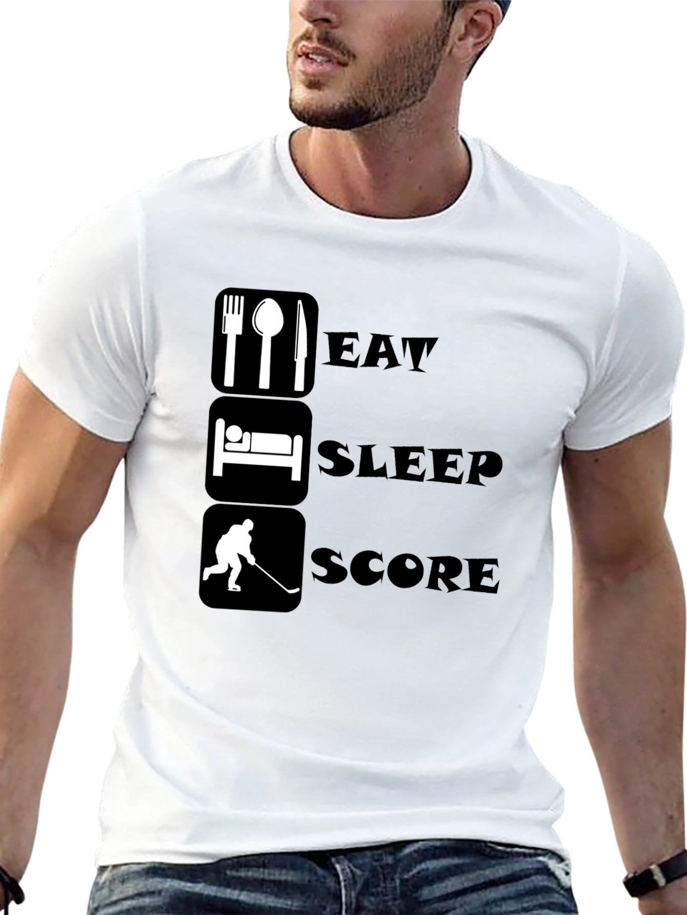 Eat Sleep Score Hockey T-Shirt