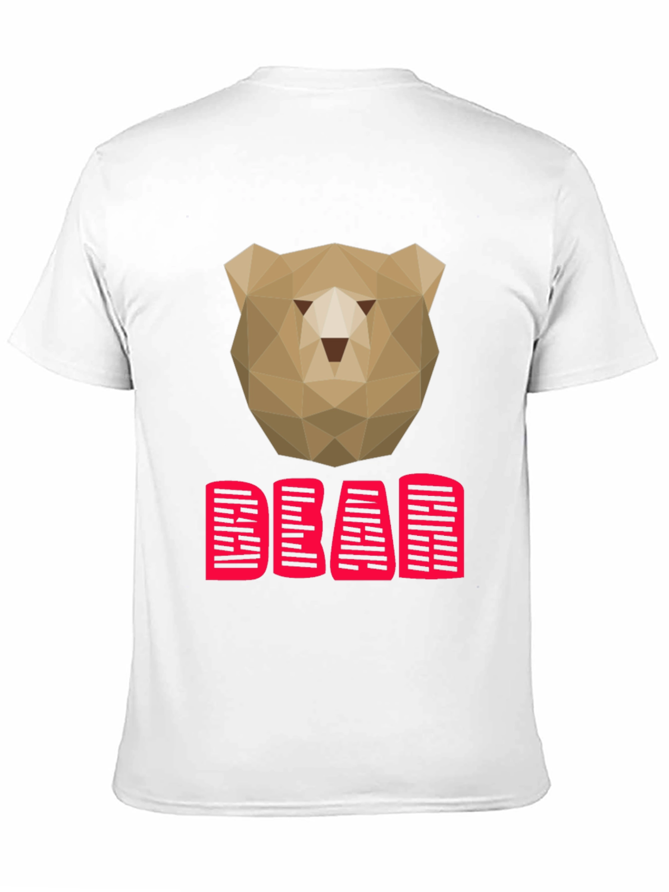 Geometric Bear Graphic Tee - Trendy Casual Top