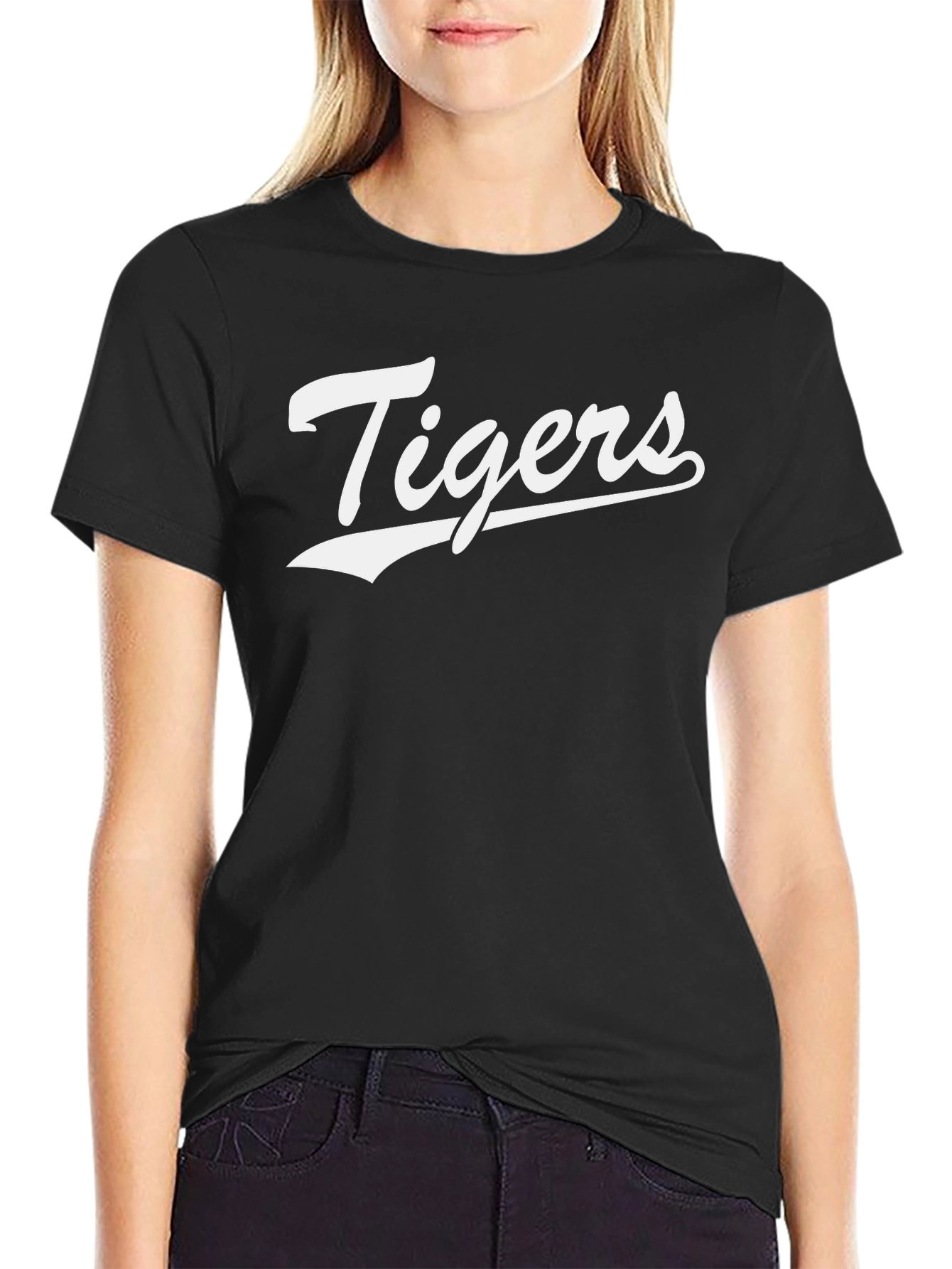 Classic Tigers Graphic Tee - Black Cotton Blend