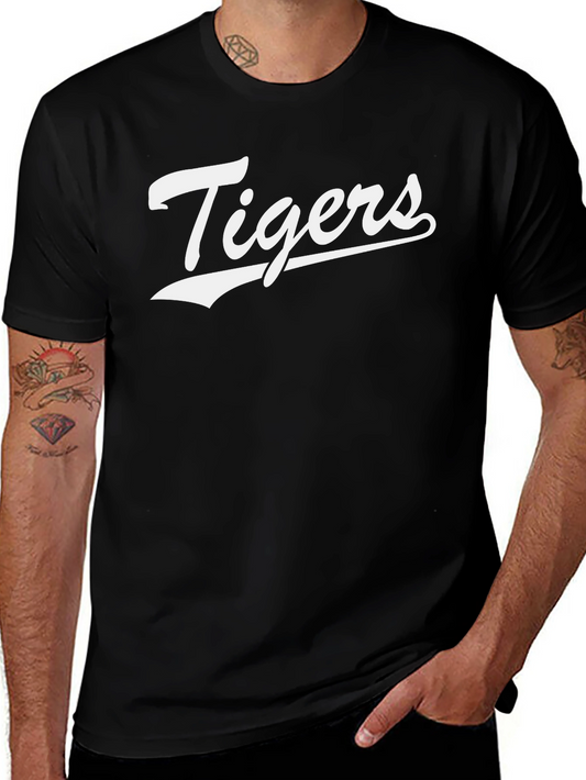 Classic Tigers Graphic Tee - Black Cotton Blend