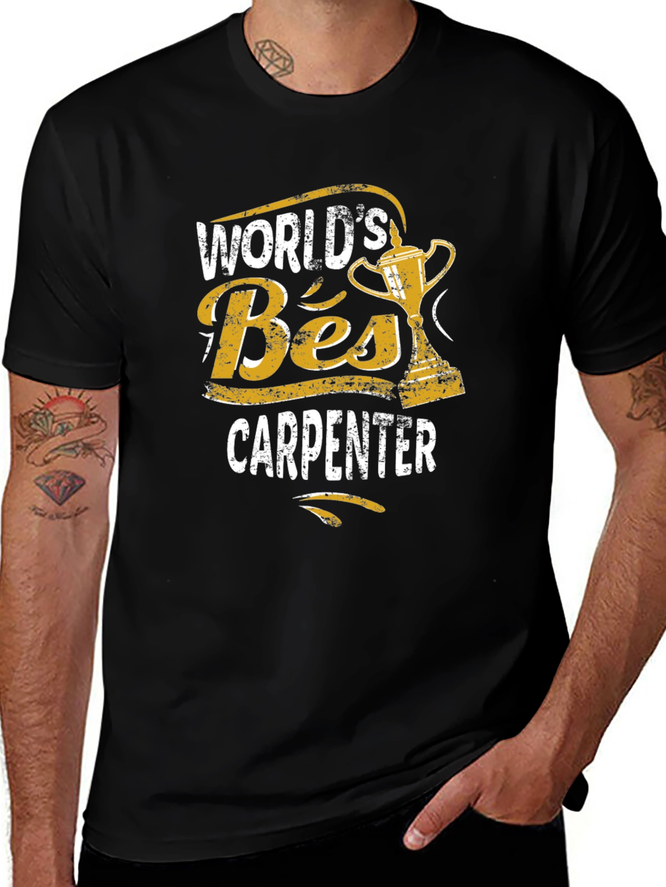 Worlds Best Carpenter Black T-Shirt