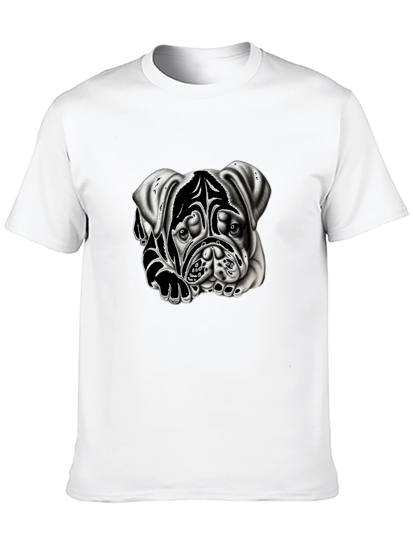Bulldog Graphic Print Black T-Shirt
