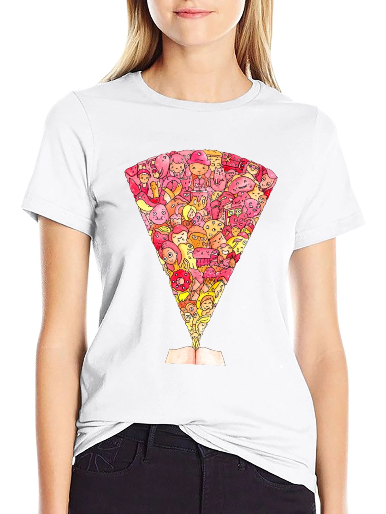 Cartoon Character Book Explosion Graphic Tee