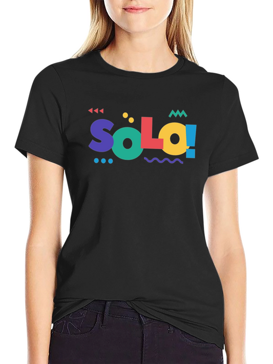 Solo! Black T-Shirt - Retro 90s Colorful Design