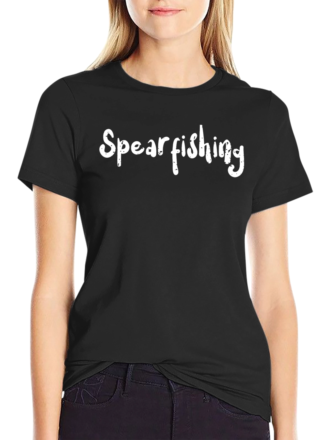 Spearfishing Graphic Tee - Black Short Sleeve