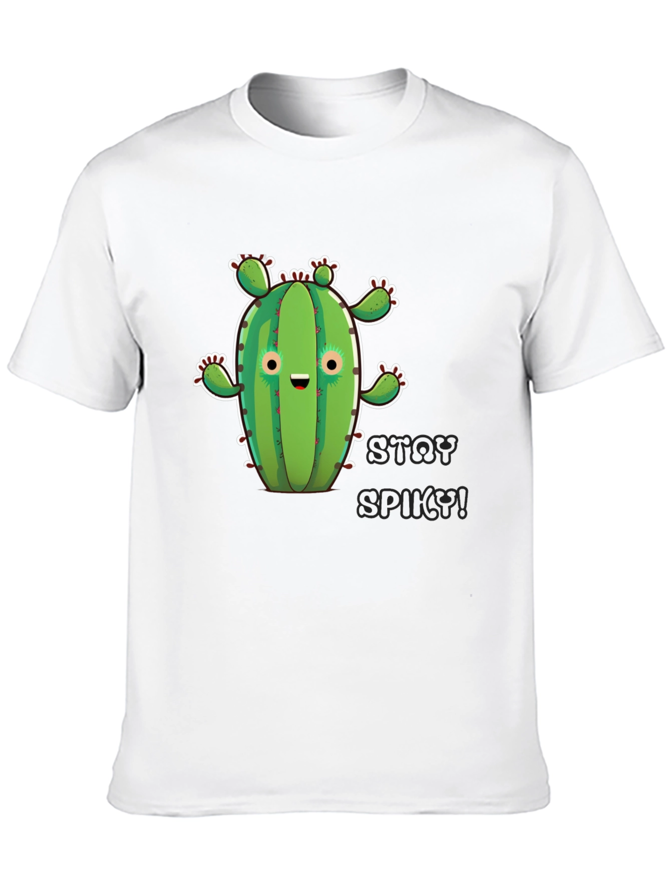 Stay Spiky Cactus Graphic T-Shirt - Black