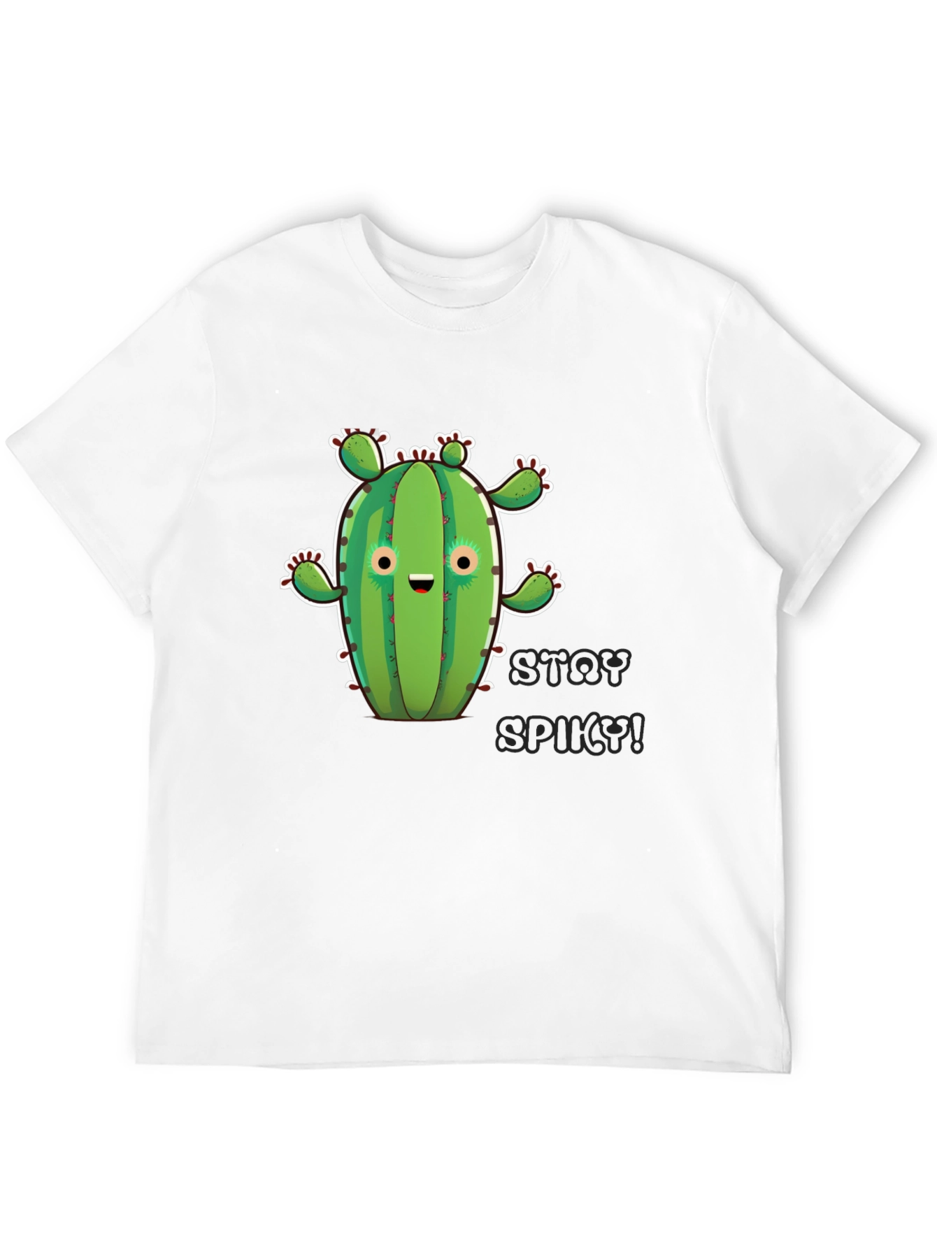 Stay Spiky Cactus Graphic T-Shirt - Black