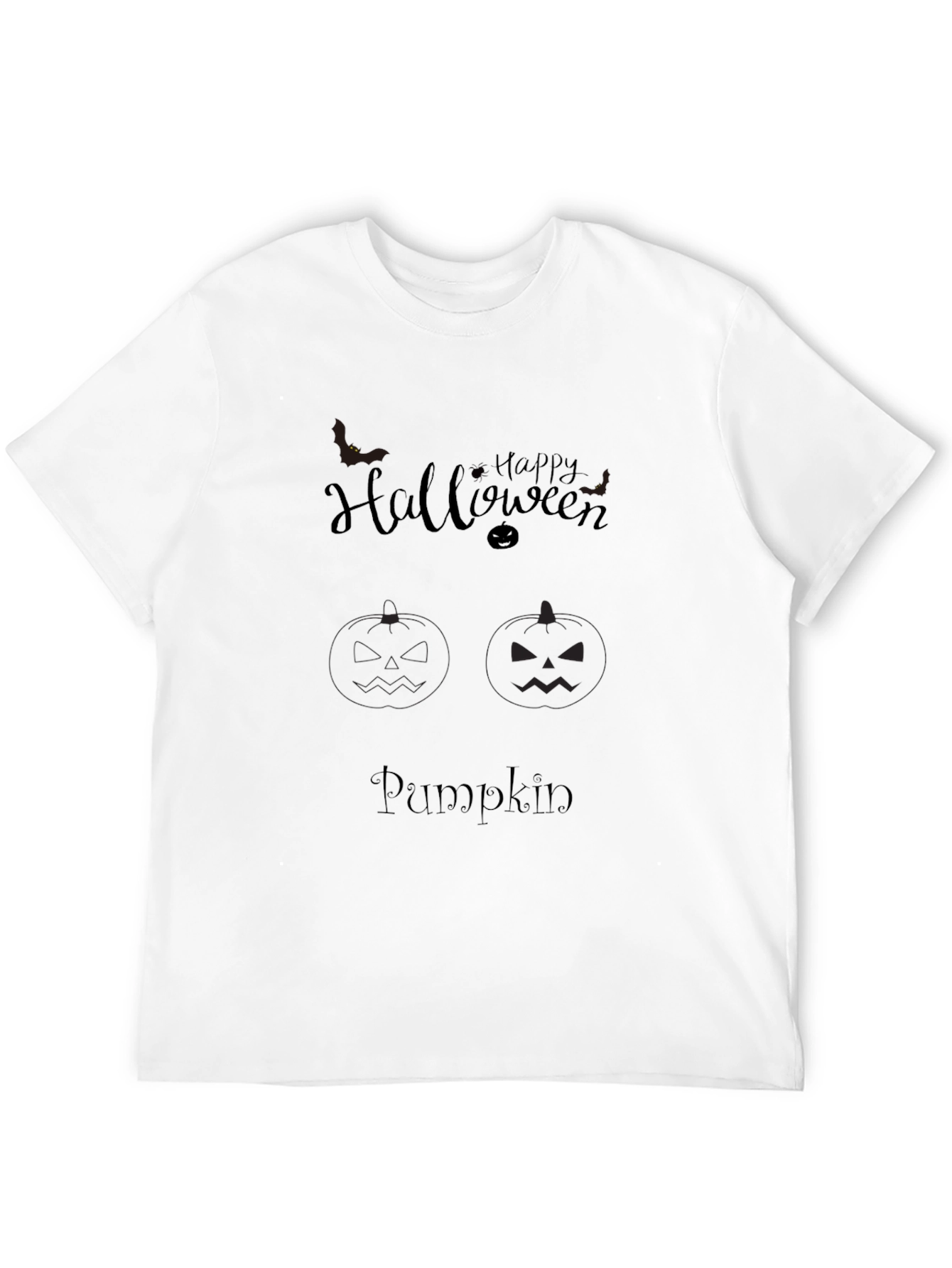 Halloween Pumpkin Graphic Tee - Mens Black T-Shirt