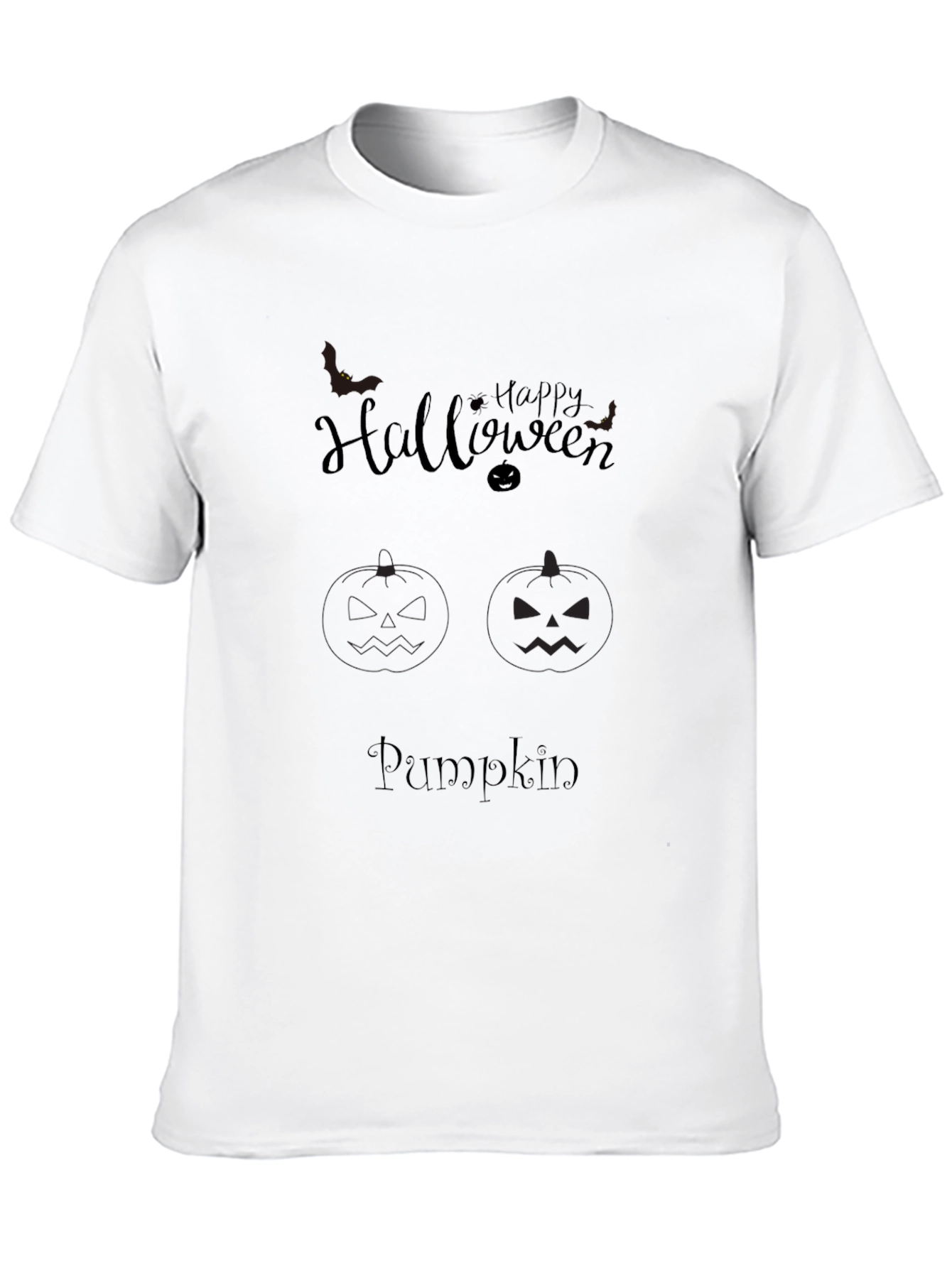 Halloween Pumpkin Graphic Tee - Mens Black T-Shirt