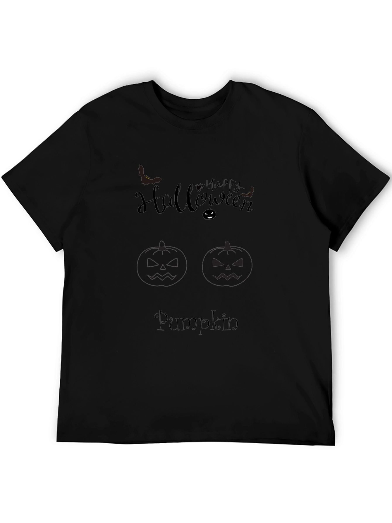 Halloween Pumpkin Graphic Tee - Mens Black T-Shirt