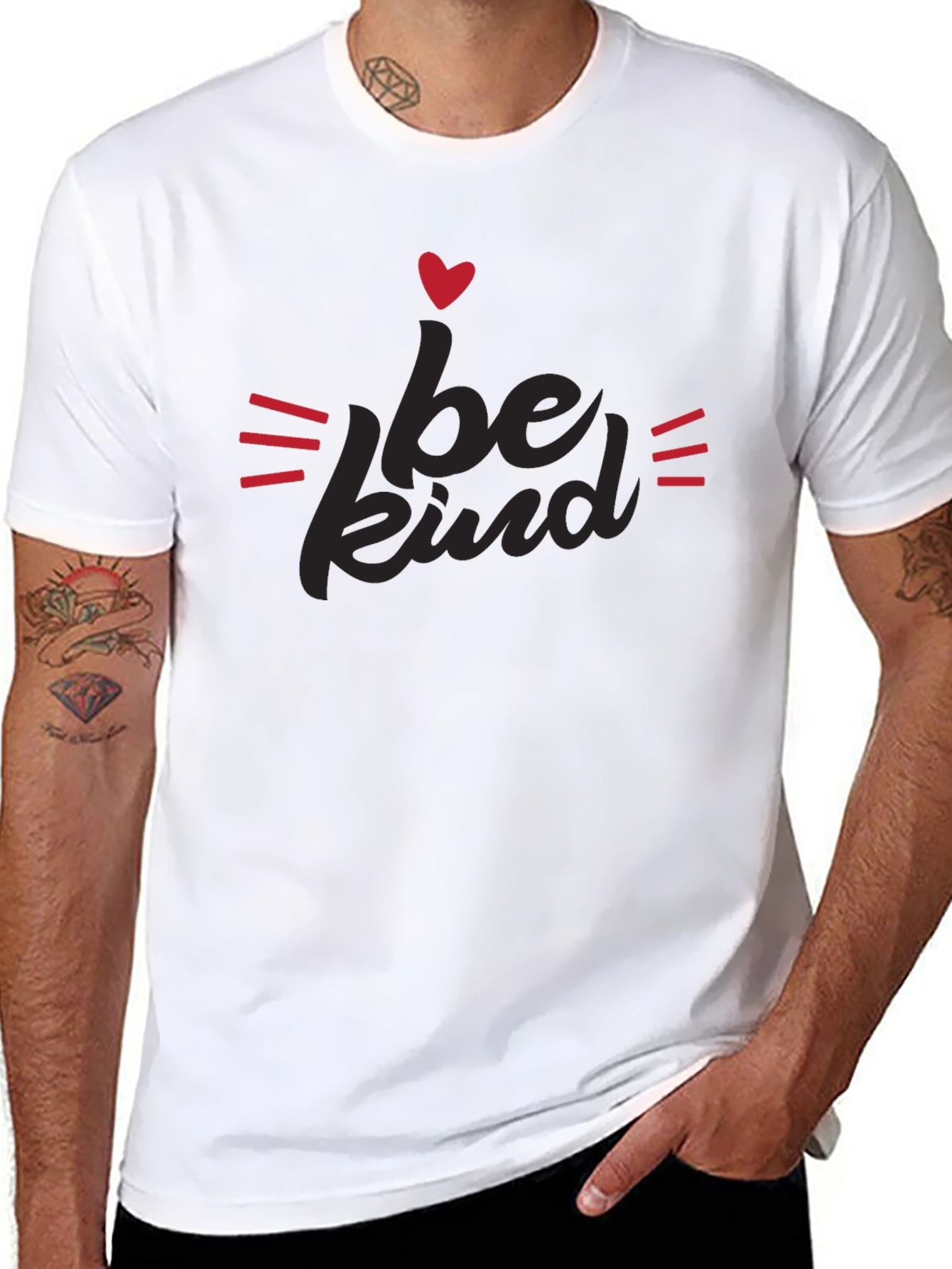 Be Kind Heart Graphic T-Shirt - Black