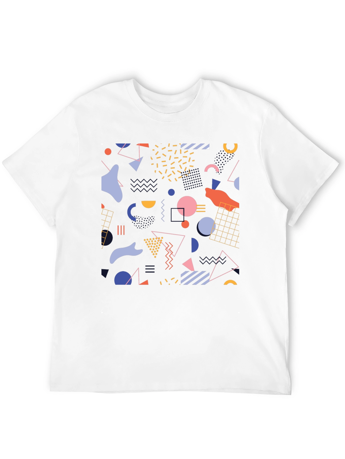 Retro Geometric Pattern Black T-Shirt