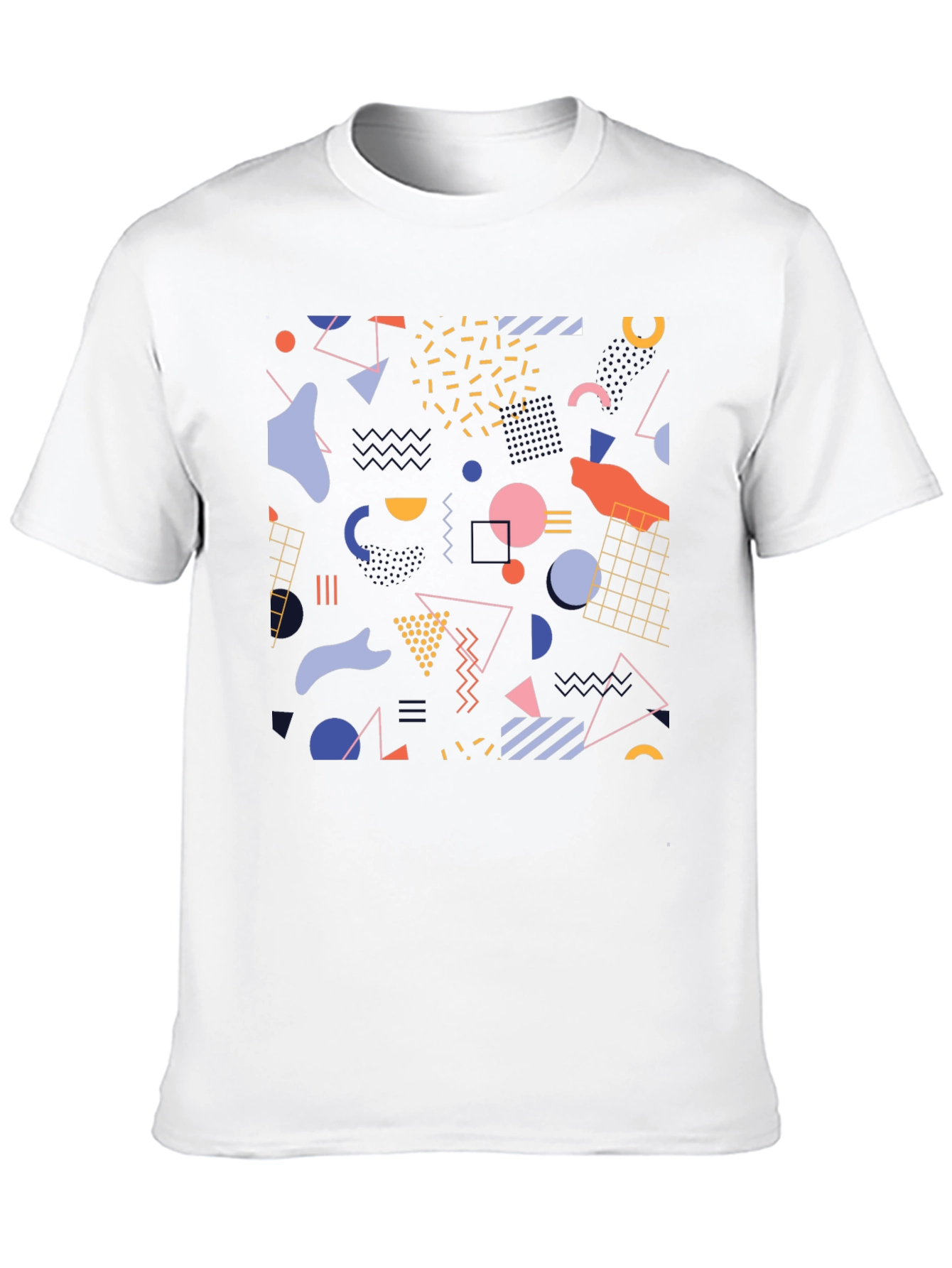 Retro Geometric Pattern Black T-Shirt