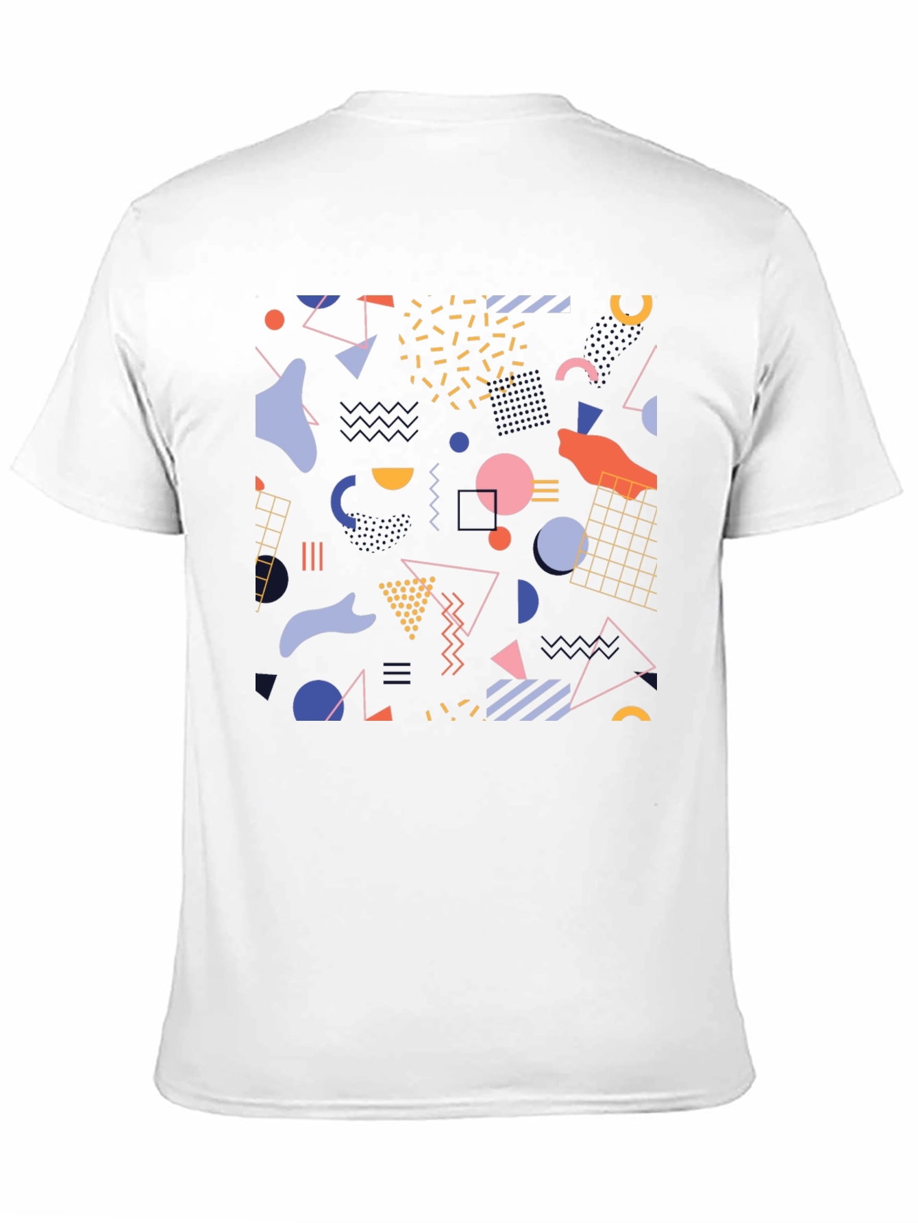 Retro Geometric Pattern Black T-Shirt