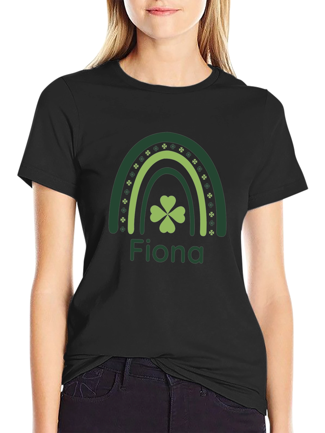 Fiona St. Patricks Day Rainbow Clover Tee