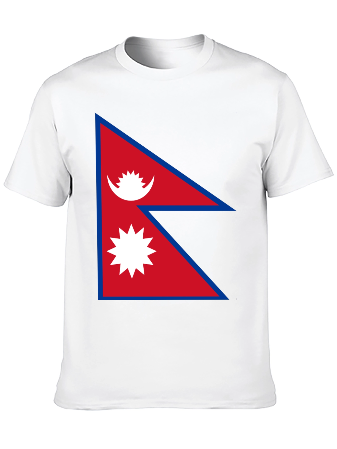 Nepal Flag Graphic T-Shirt - Black Cotton Tee