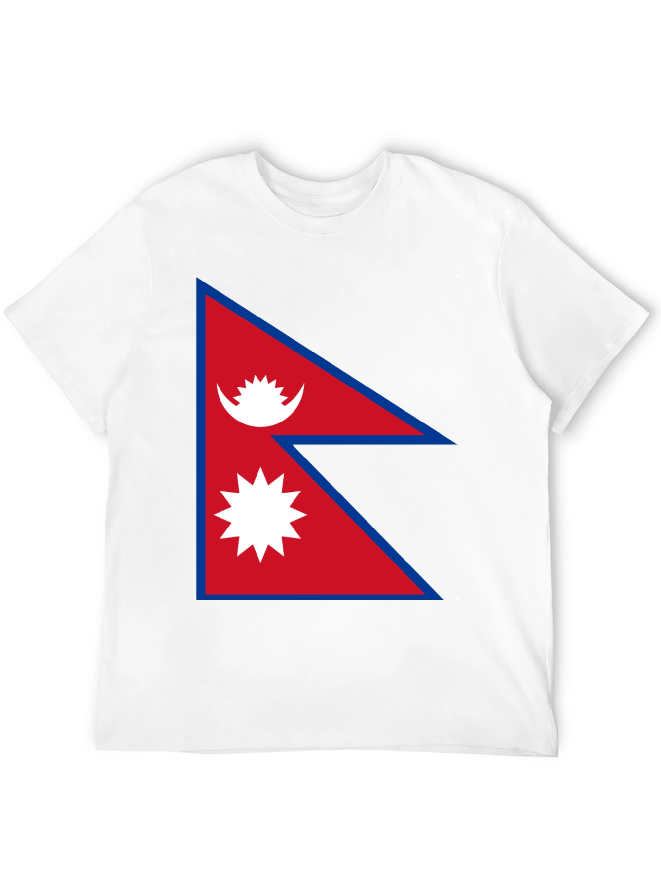Nepal Flag Graphic T-Shirt - Black Cotton Tee