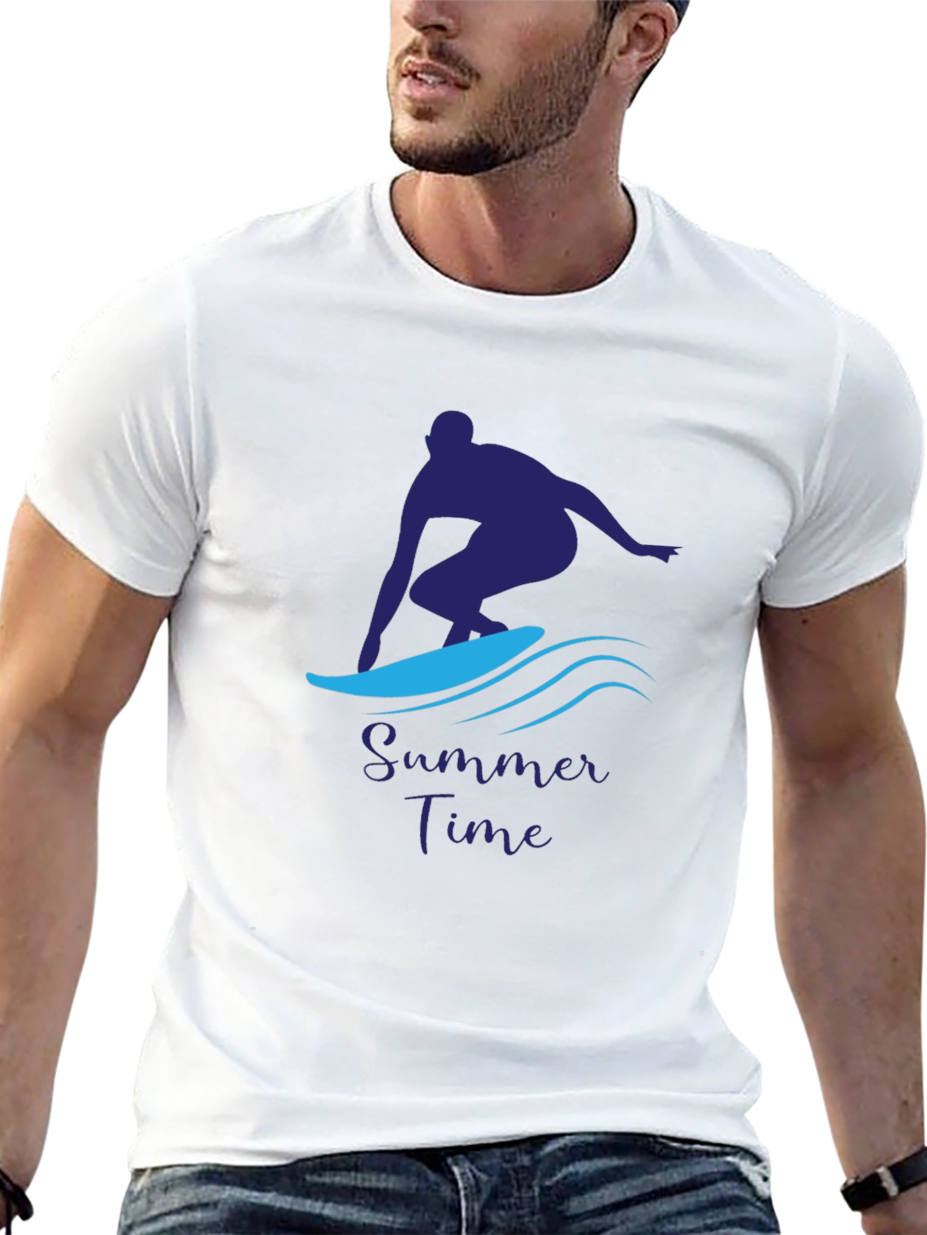 Summer Time Surfer Graphic T-Shirt