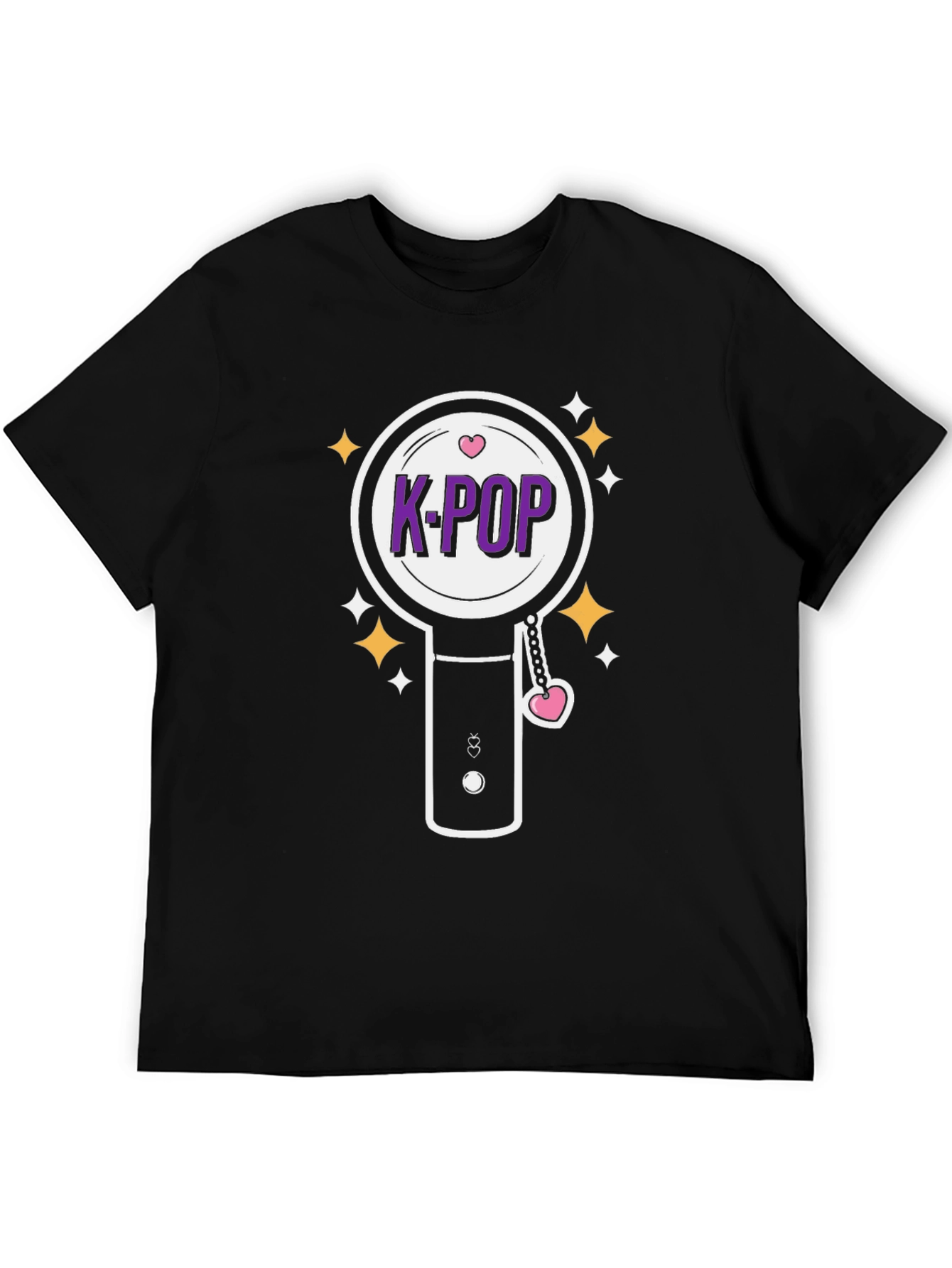 K-Pop Light Stick Graphic Tee - Black