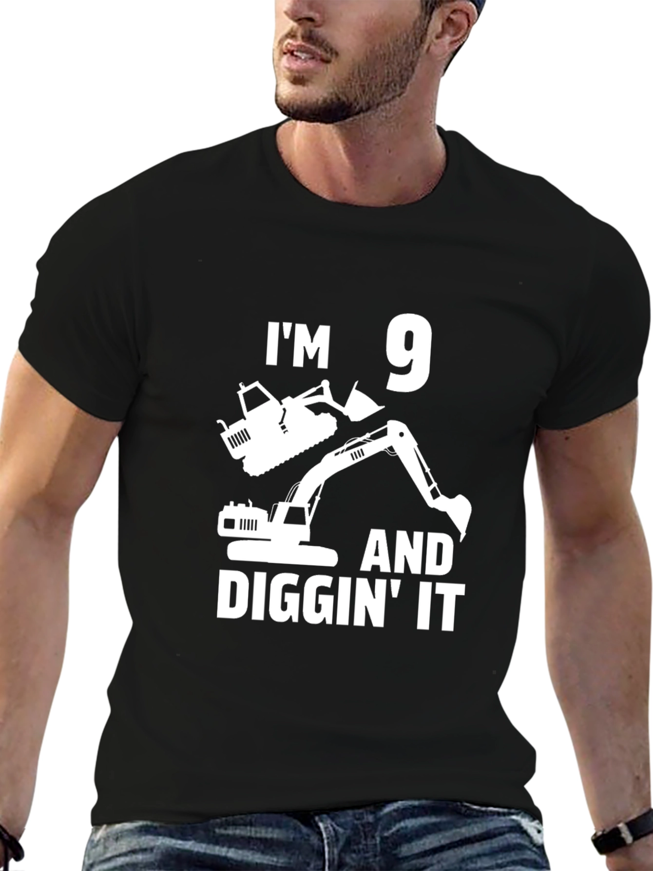 Im 9 and Diggin It T-Shirt | Construction Birthday