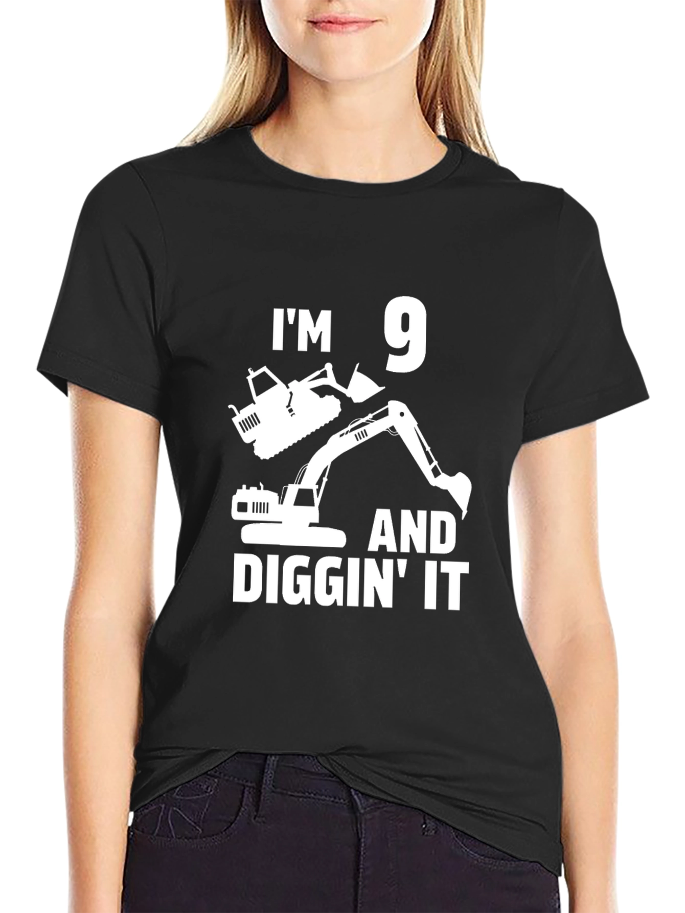 Im 9 and Diggin It T-Shirt | Construction Birthday