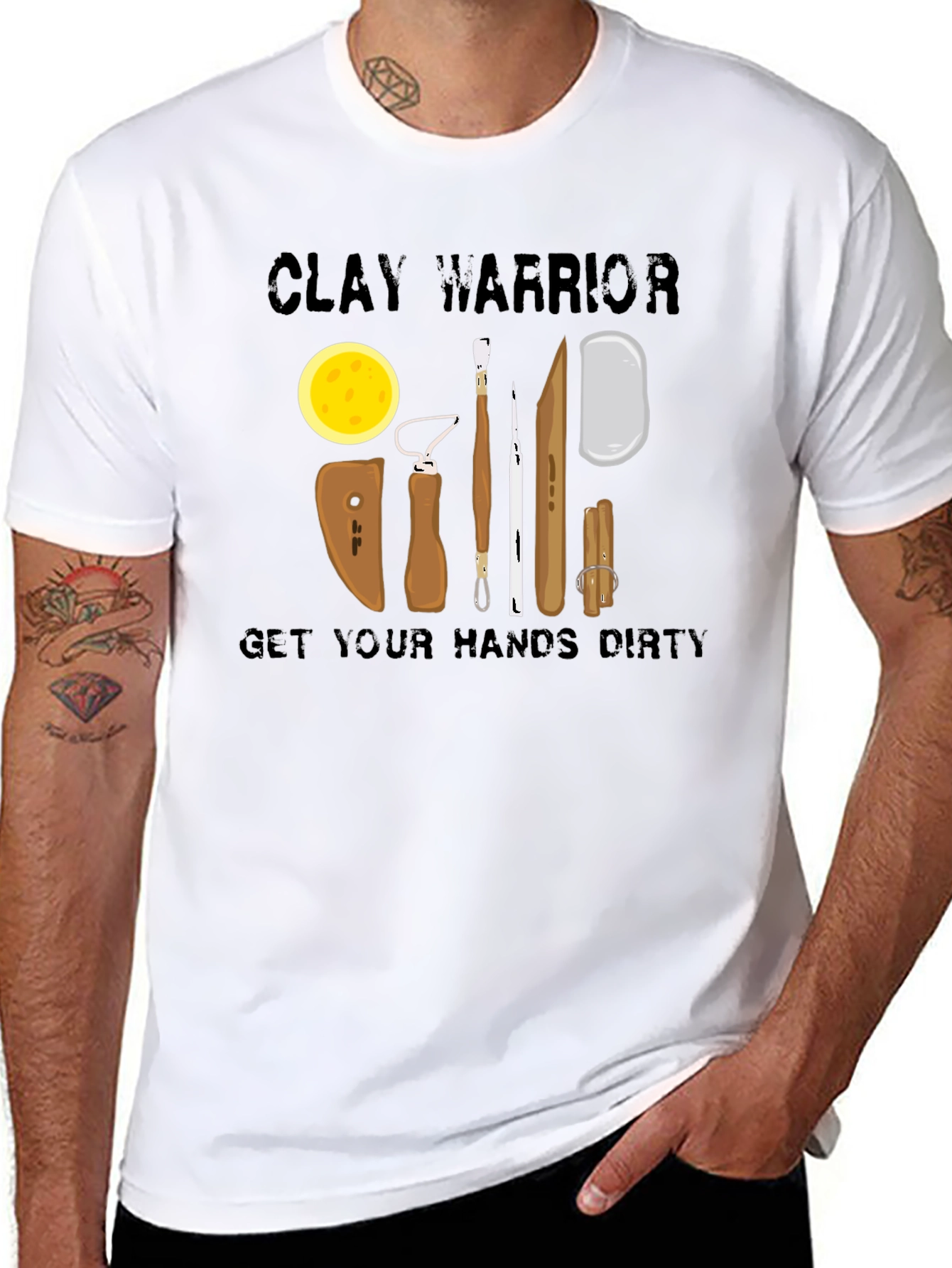 Clay Warrior T-Shirt - Pottery Tools Design