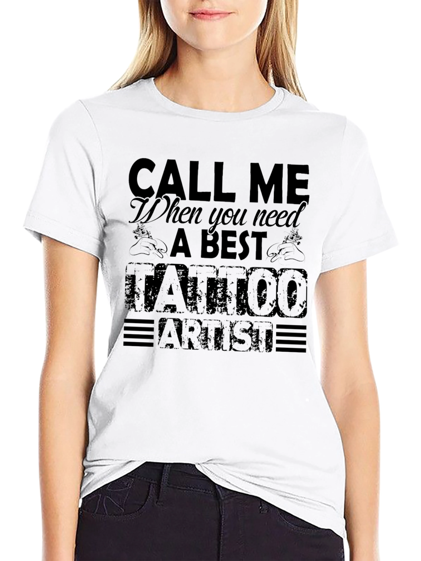 Call Me Tattoo Artist T-Shirt - Black