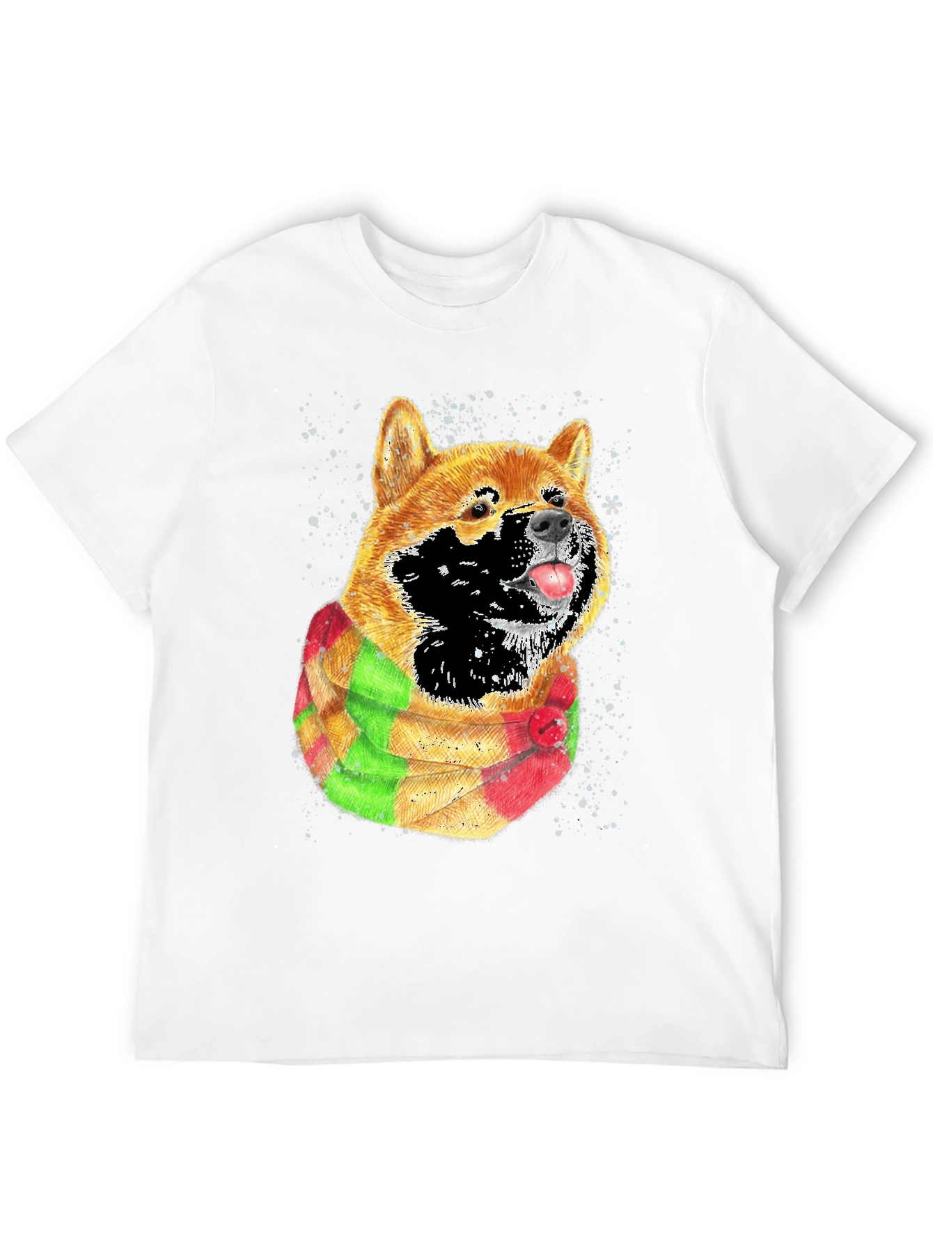 Shiba Inu Dog Scarf Graphic T-Shirt