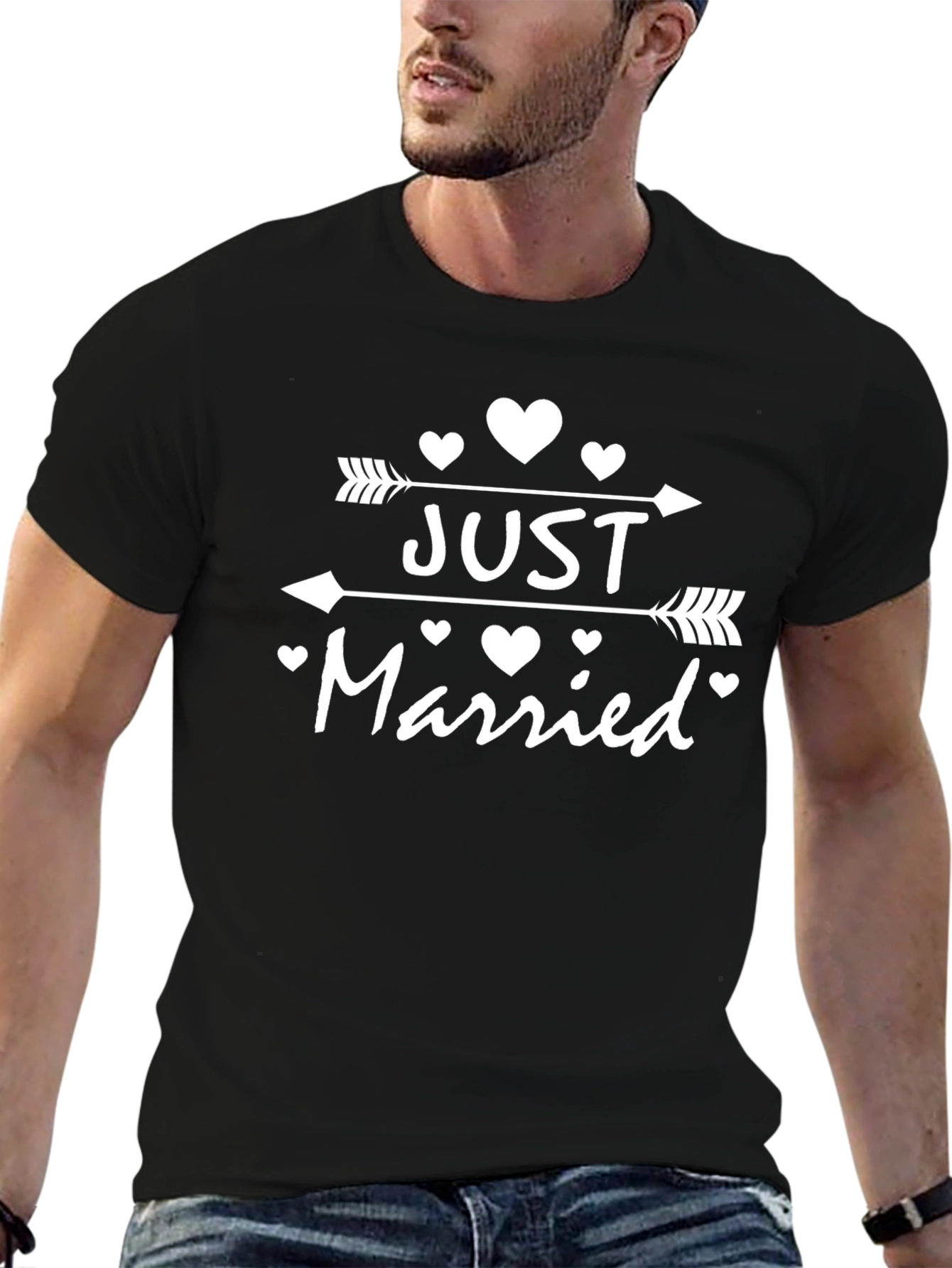 Just Married Graphic Tee - Black