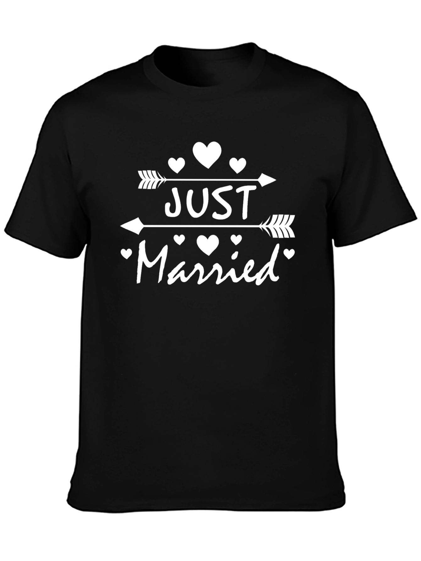Just Married Graphic Tee - Black