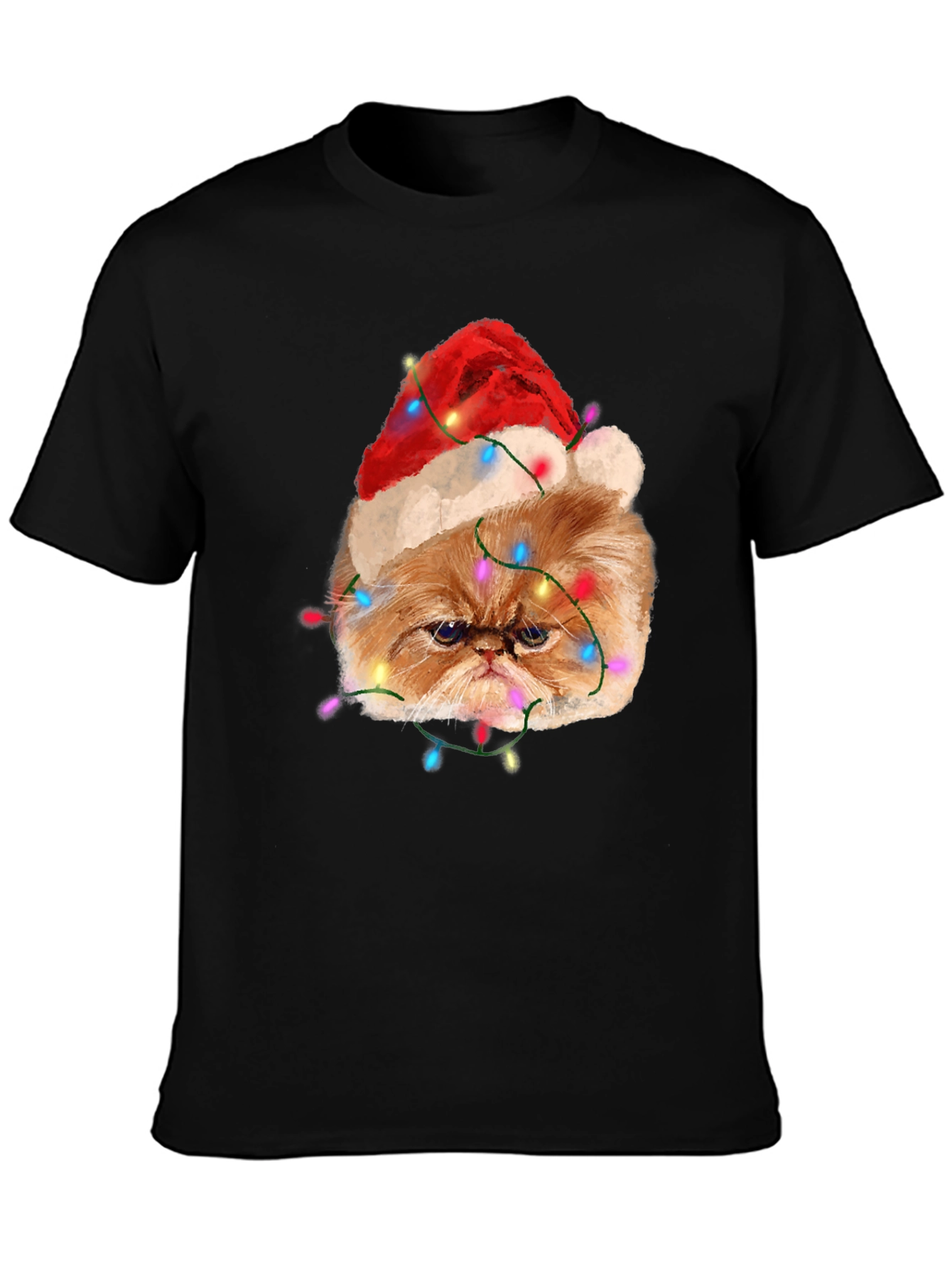 Festive Cat T-Shirt - Holiday Humor Apparel