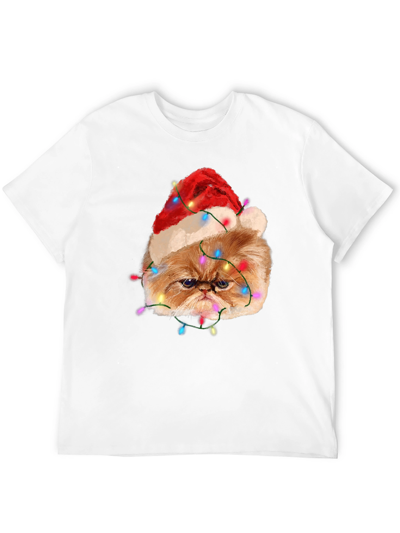 Festive Cat T-Shirt - Holiday Humor Apparel