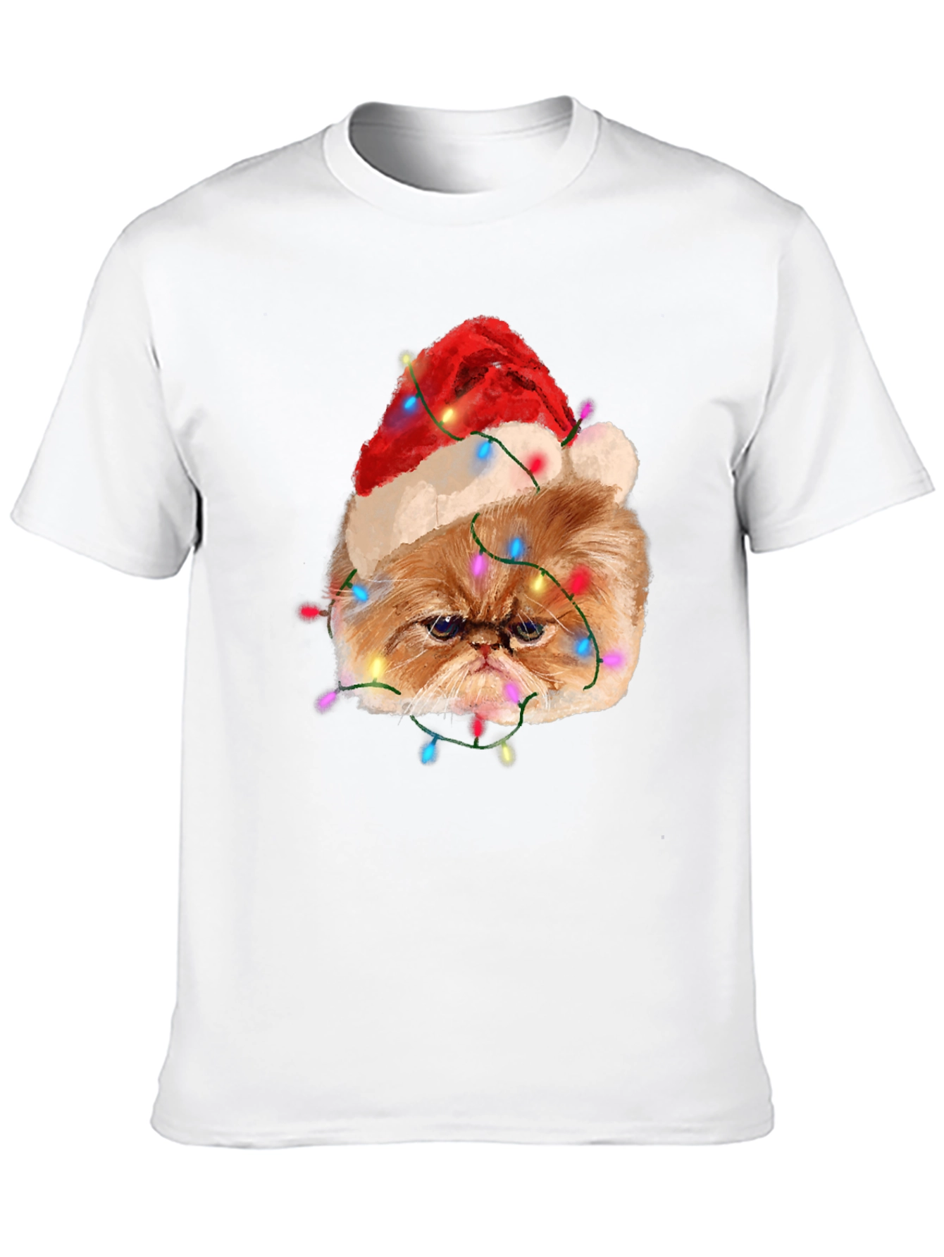 Festive Cat T-Shirt - Holiday Humor Apparel
