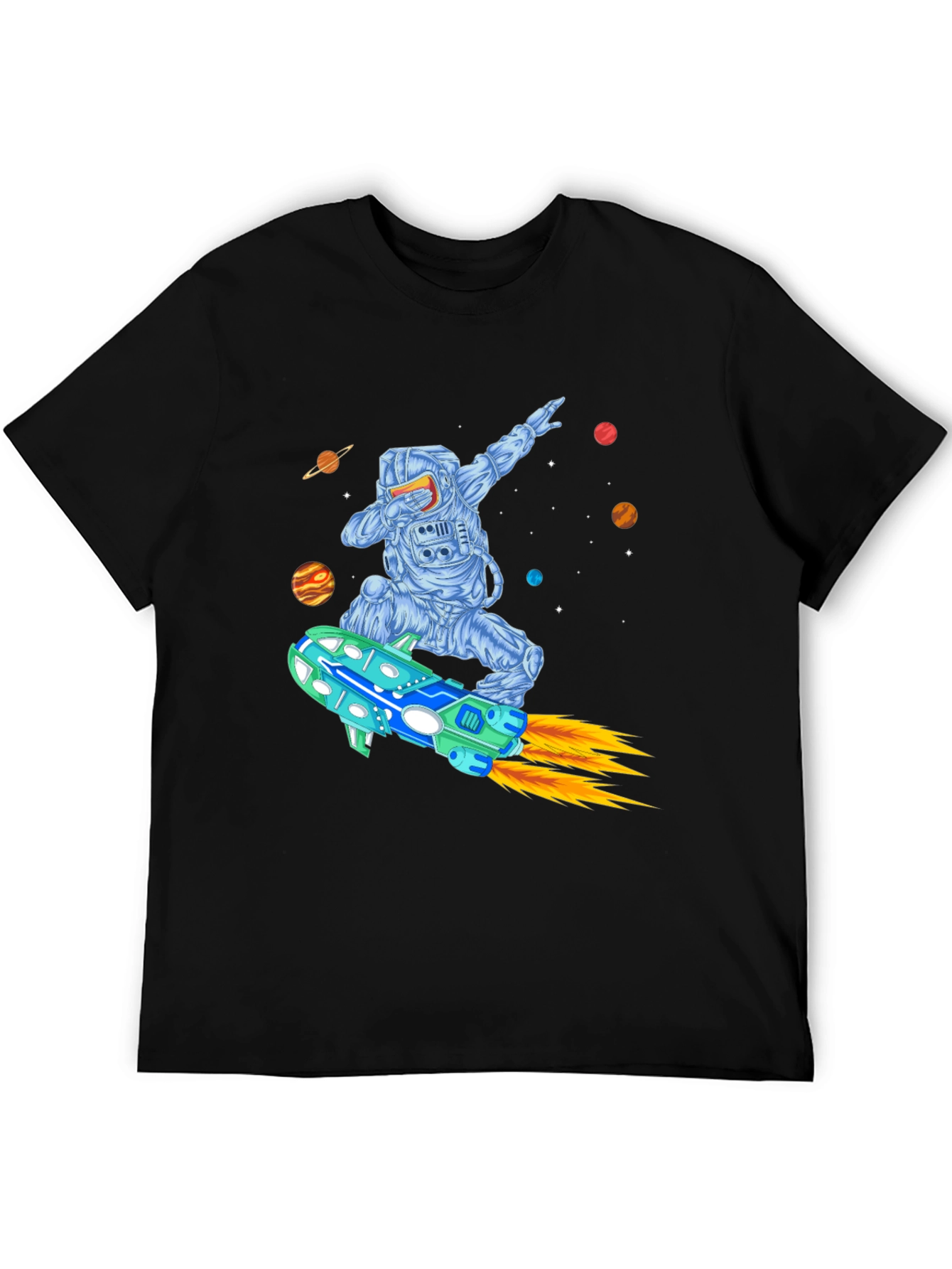 Astronaut Dabbing on Rocket T-Shirt - Space Adventure