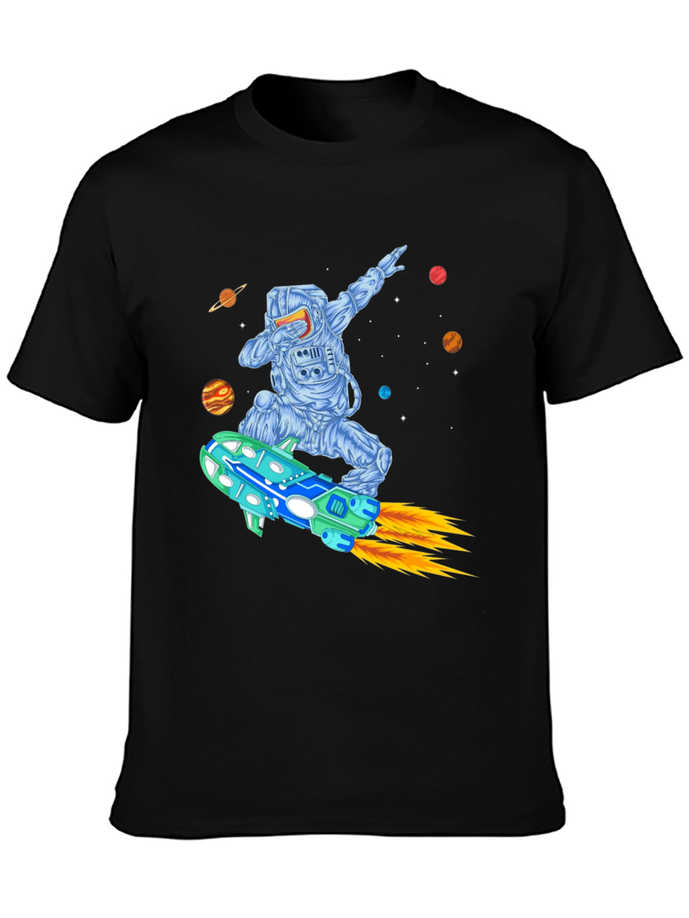 Astronaut Dabbing on Rocket T-Shirt - Space Adventure