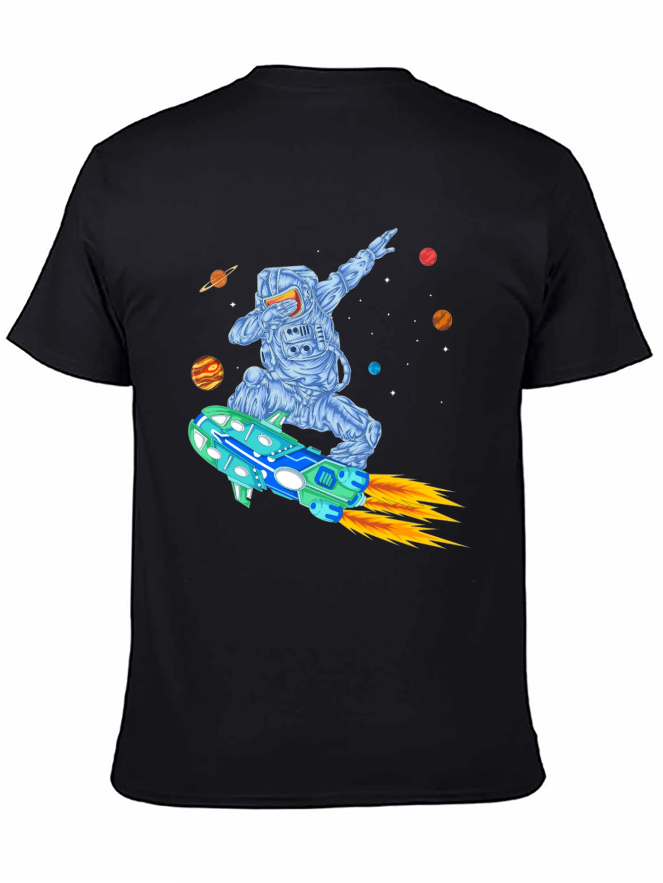 Astronaut Dabbing on Rocket T-Shirt - Space Adventure