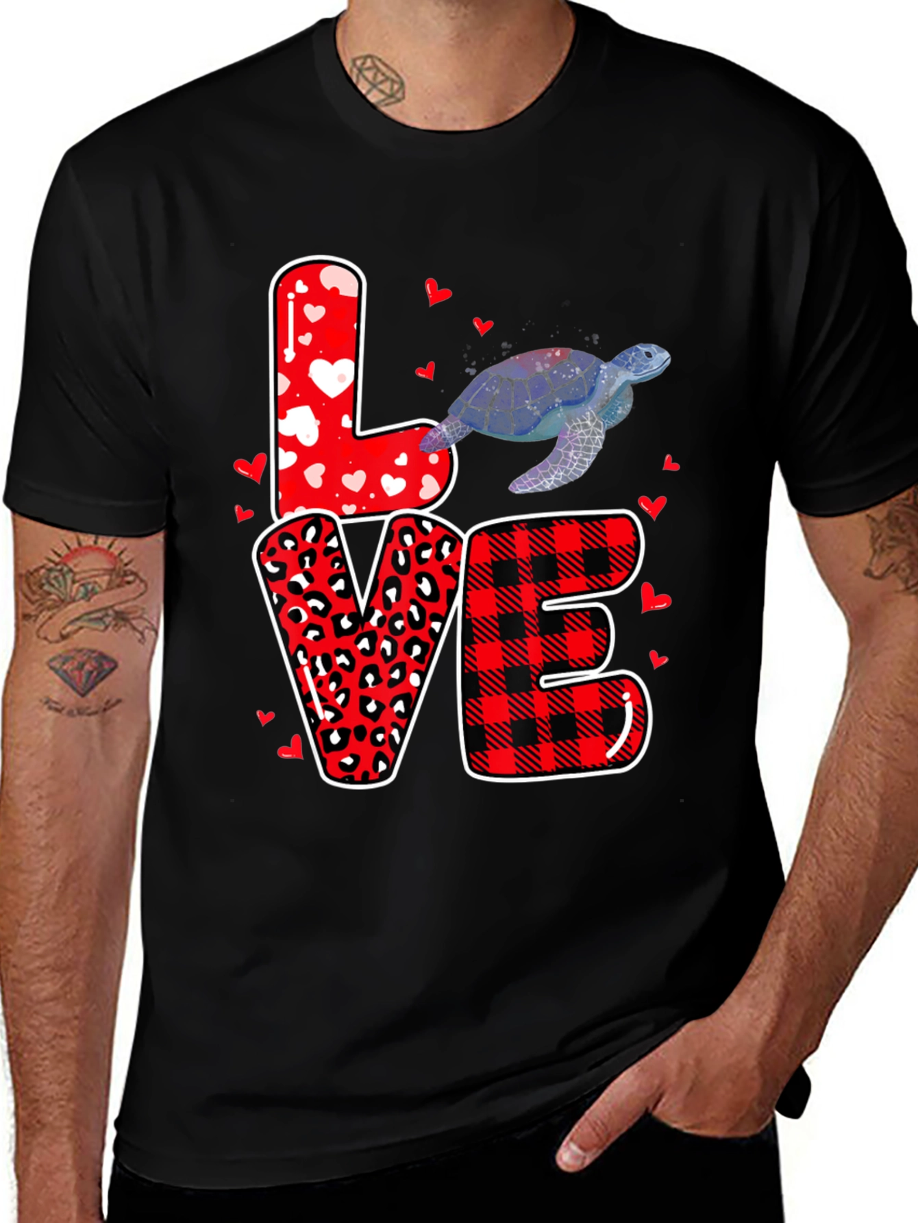 LOVE Turtle Graphic Tee Shirt