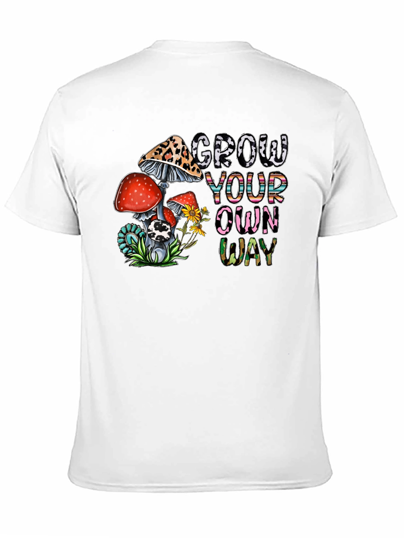 Grow Your Own Way Tee - Funky Mushroom Design