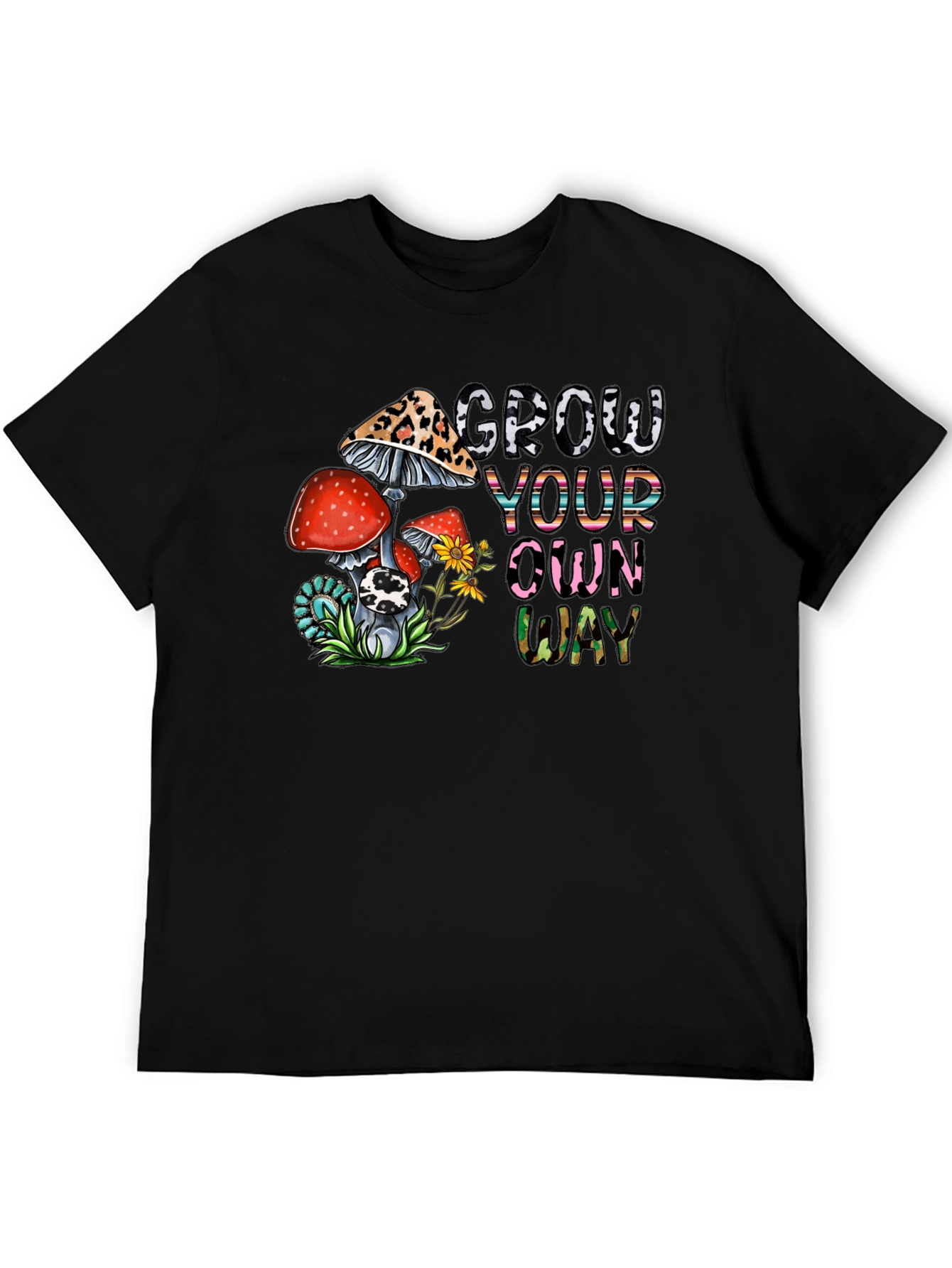 Grow Your Own Way Tee - Funky Mushroom Design