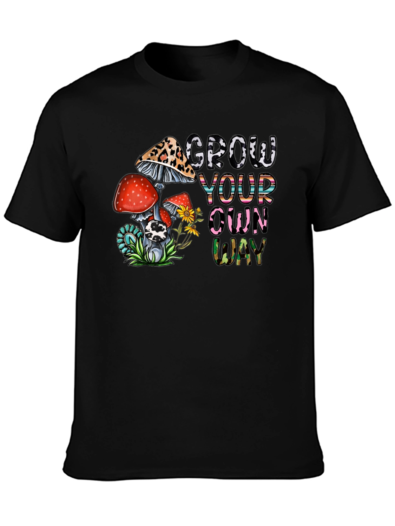 Grow Your Own Way Tee - Funky Mushroom Design