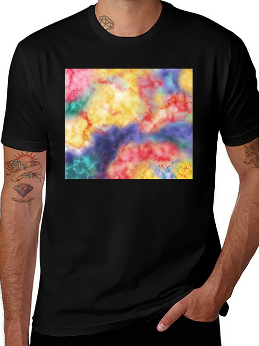 Abstract Watercolor Graphic Black T-Shirt