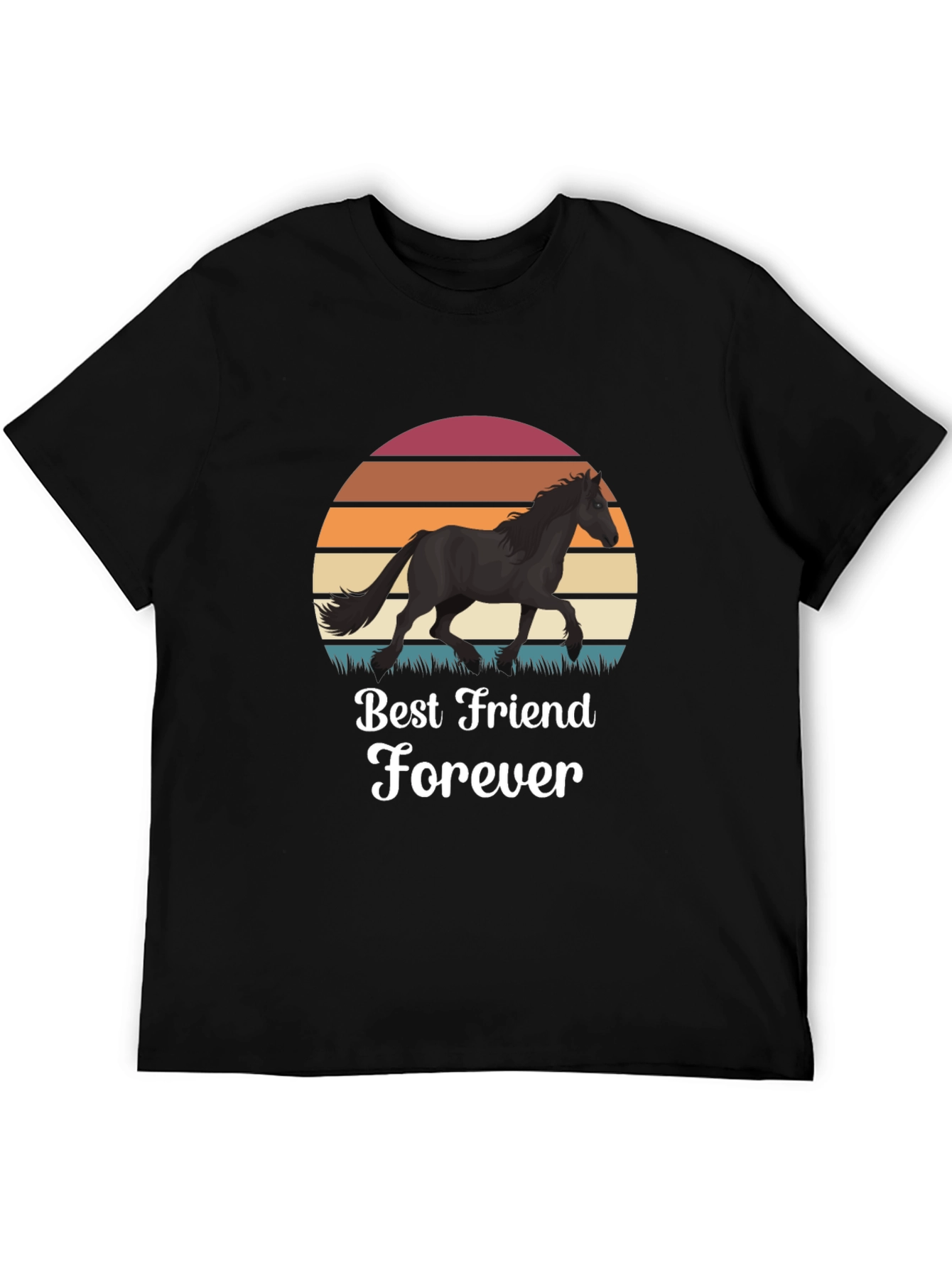 Best Friend Forever Black Horse Graphic Tee