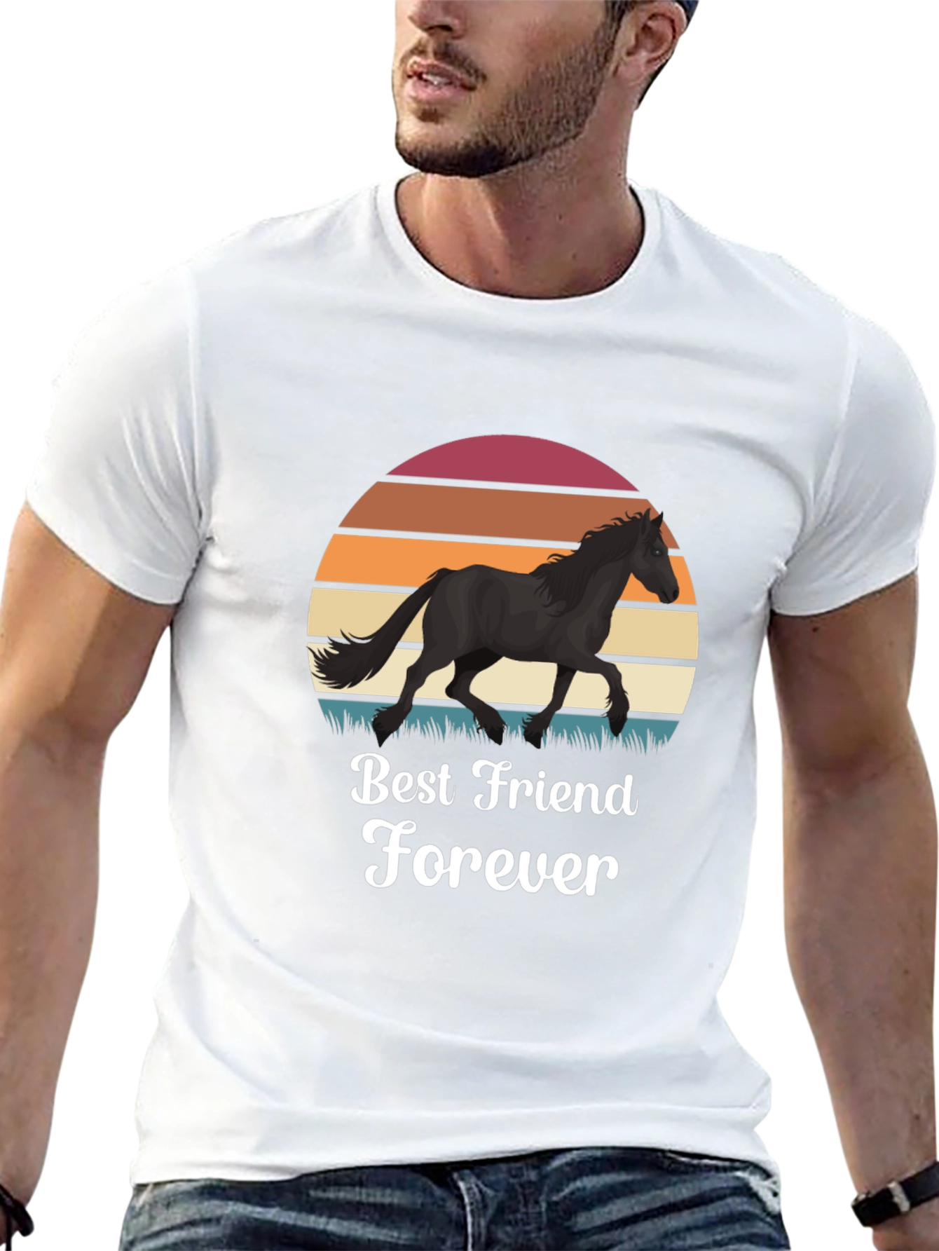 Best Friend Forever Black Horse Graphic Tee