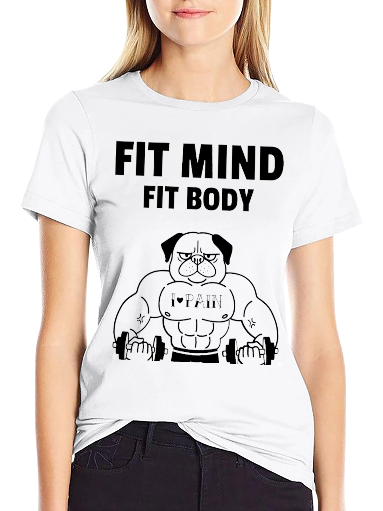 Fit Mind Fit Body Weightlifting Dog T-Shirt