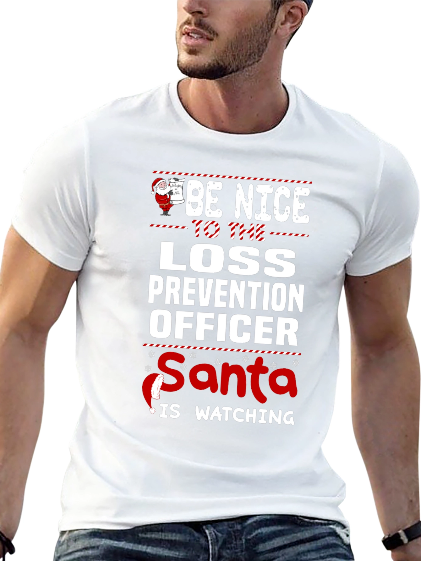 Be Nice to Loss Prevention Officer Santa T-Shirt