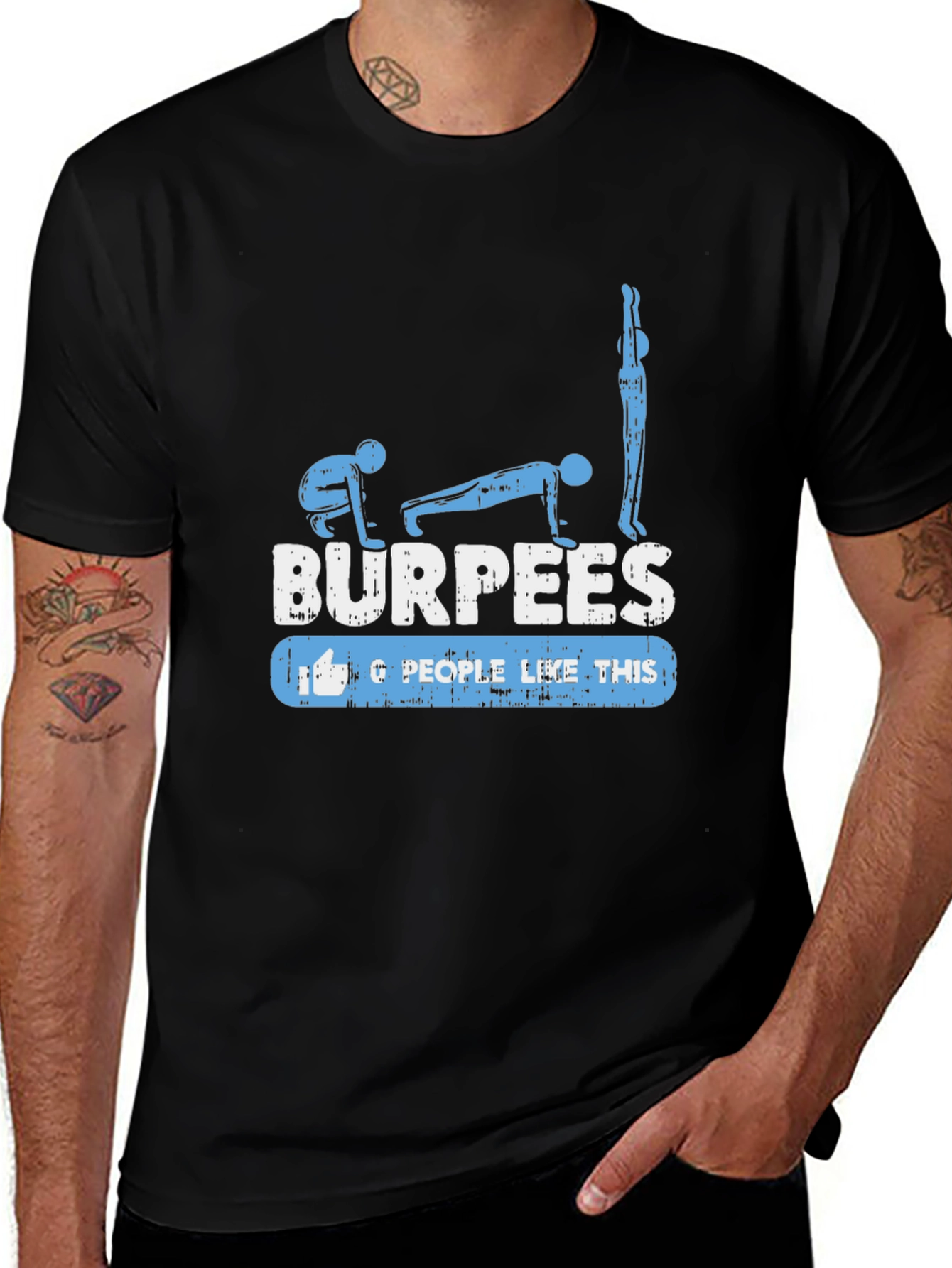 Burpees Fitness Graphic T-Shirt - Black