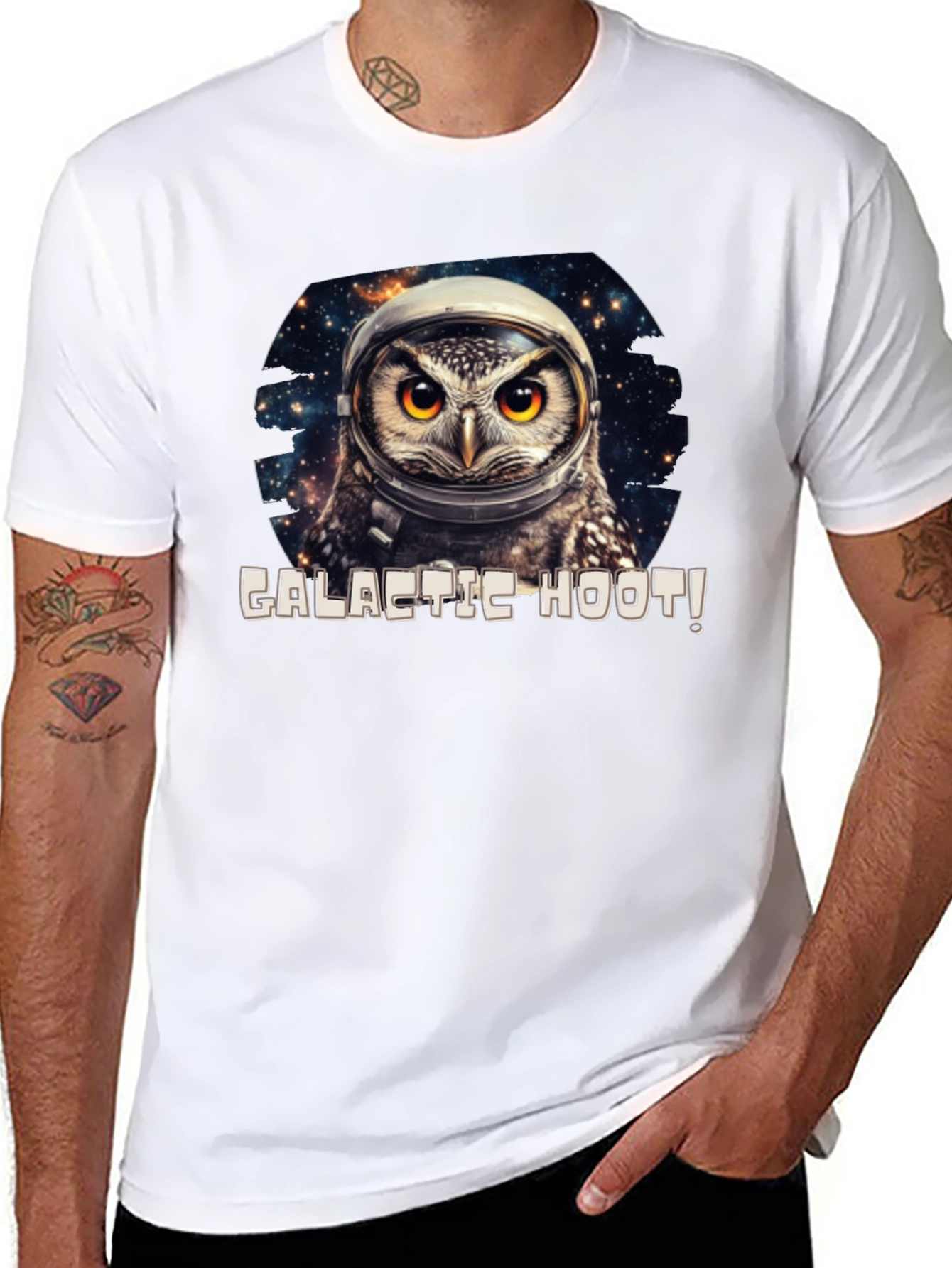 Galactic Hoot Owl T-Shirt - Space Adventure Tee