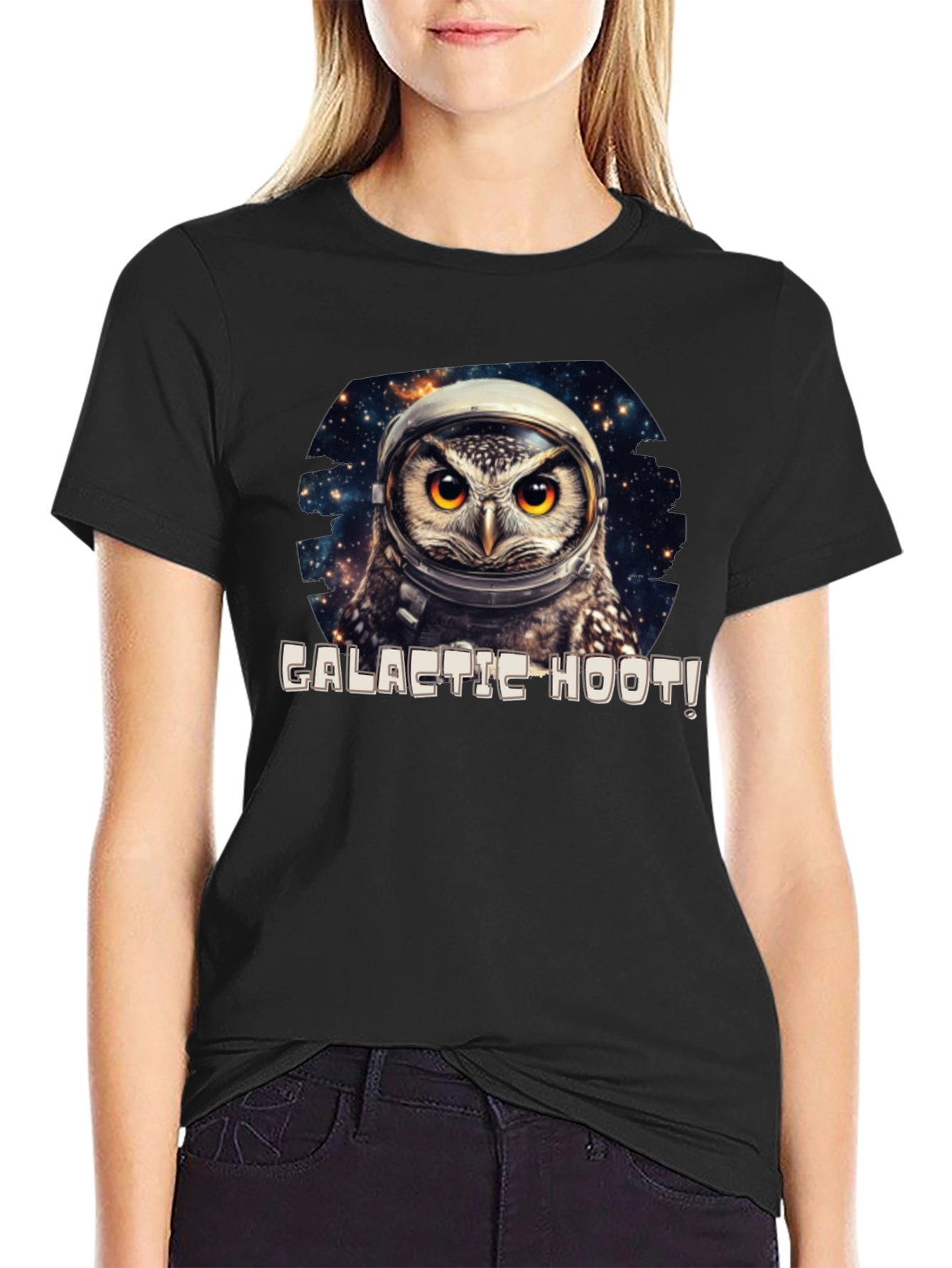 Galactic Hoot Owl T-Shirt - Space Adventure Tee